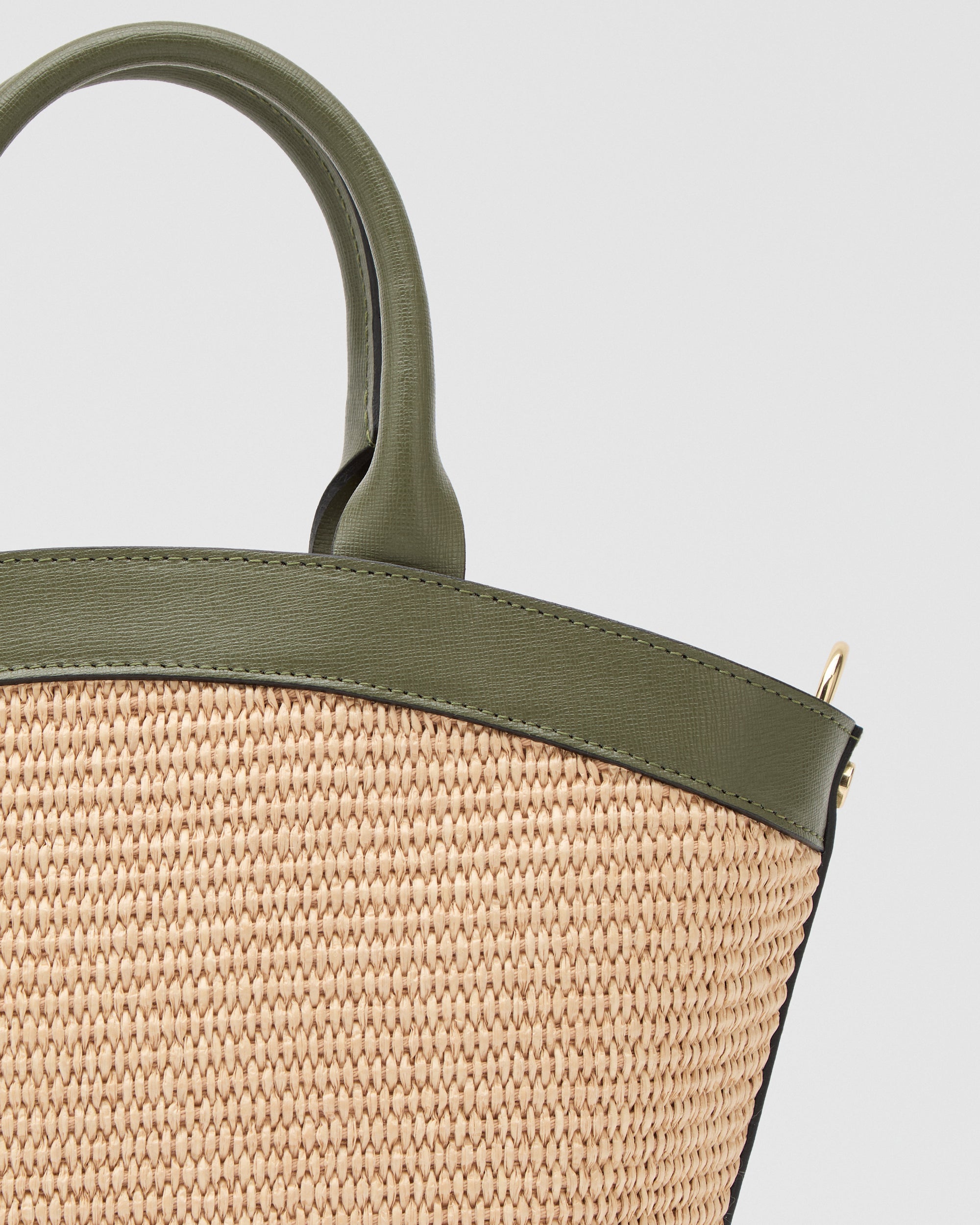 Mini Victoire raphia vert olive