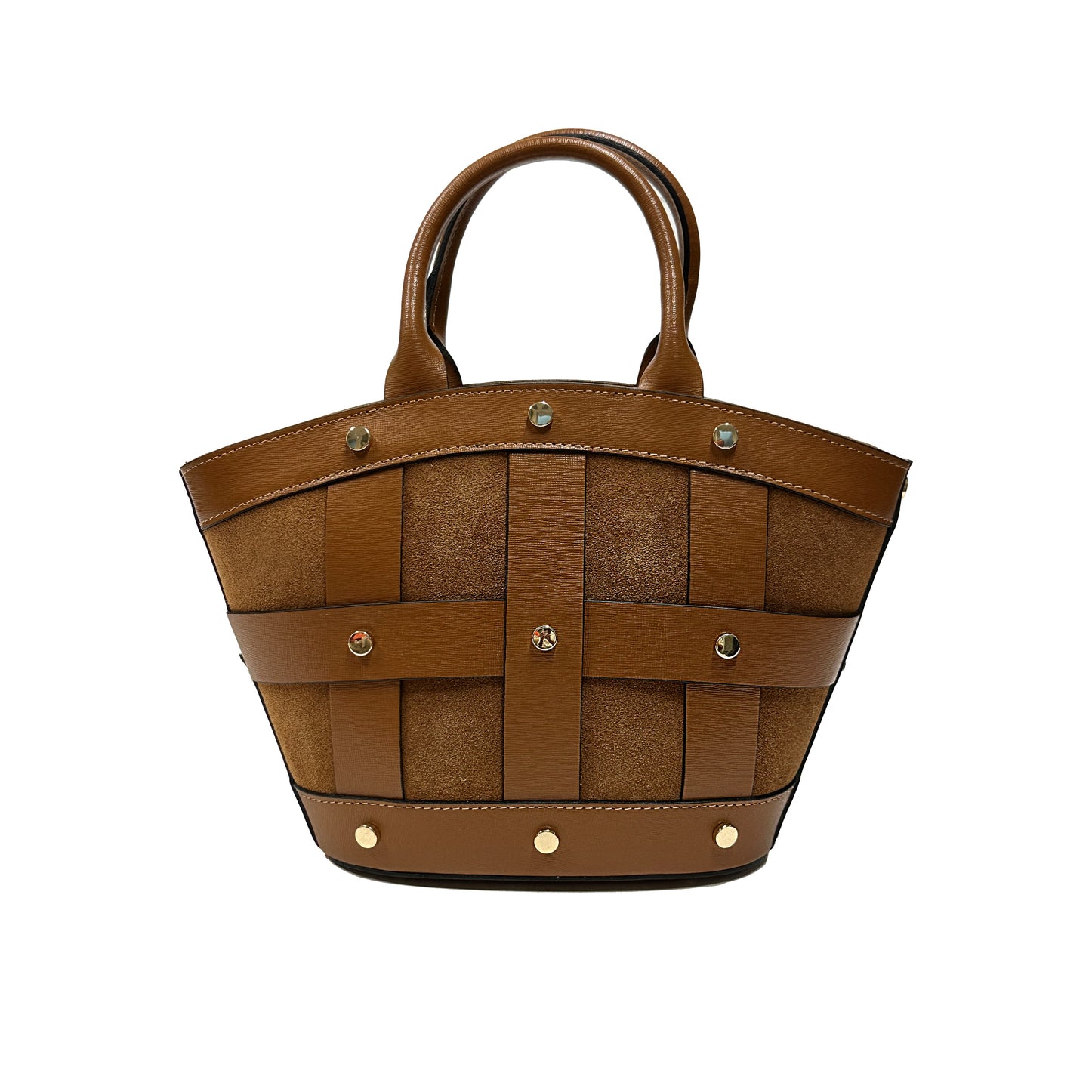 Mini Victoire stud suede cammello