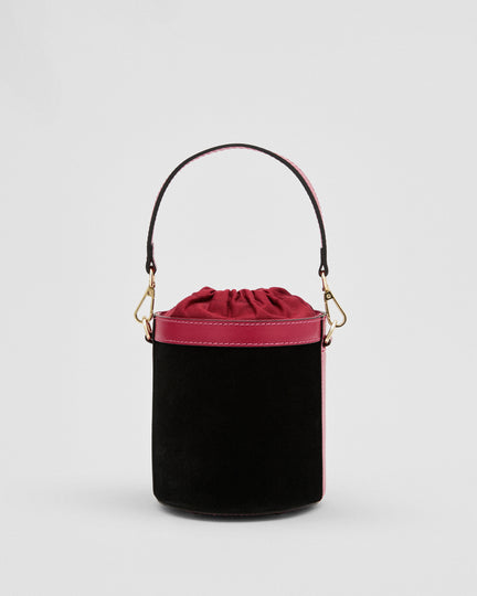 Angèle suede nero fucsia