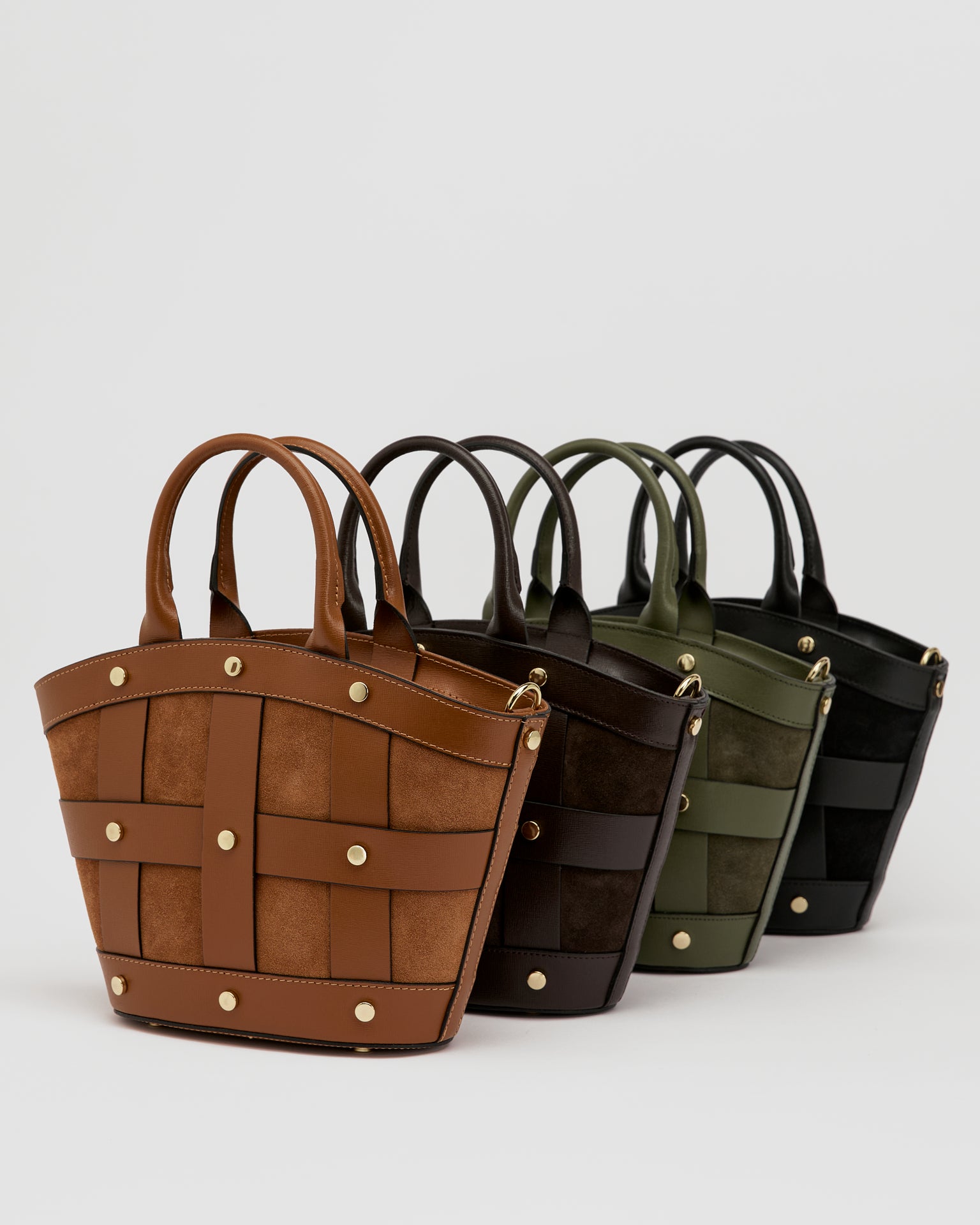 Mini Victoire stud suede verde