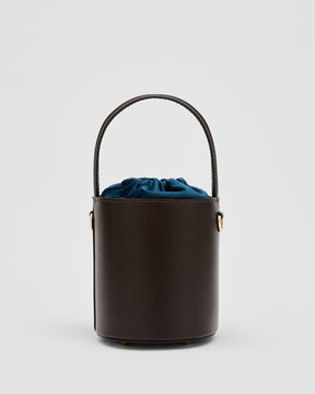 Mini Catherine marrone | chiusura velluto blu