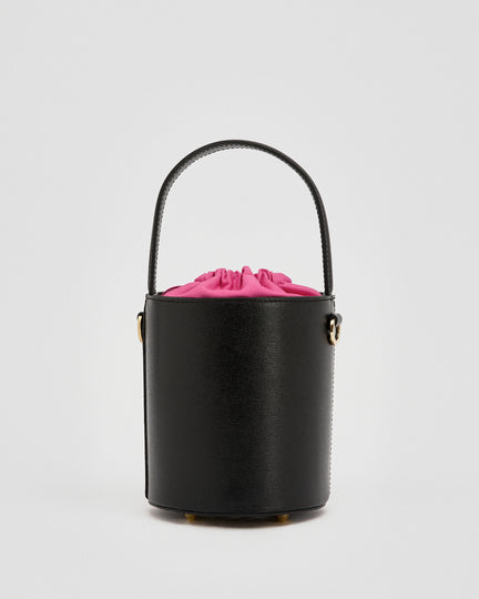 Mini Catherine nero | chiusura fucsia