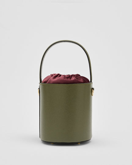 Mini Catherine verde oliva | chiusura velluto bordeaux