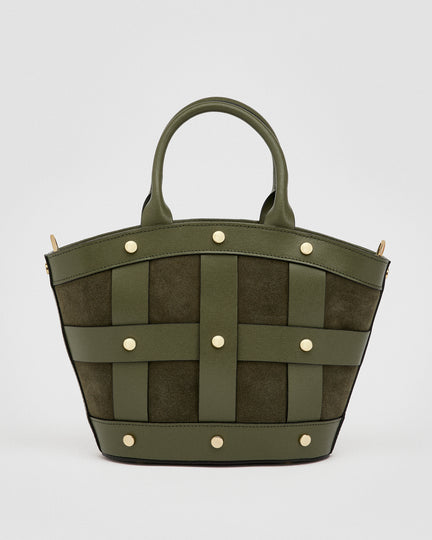Mini Victoire stud suede verde