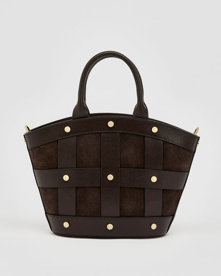 Mini Victoire stud suede marrone