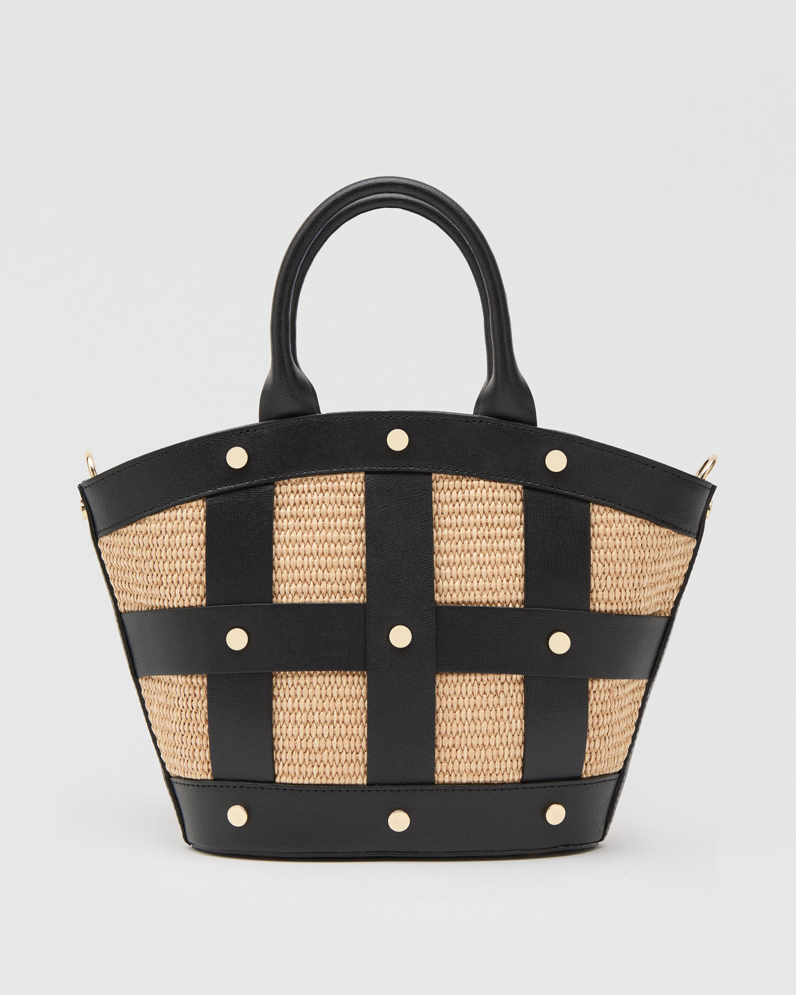 Mini Victoire stud rafia nero
