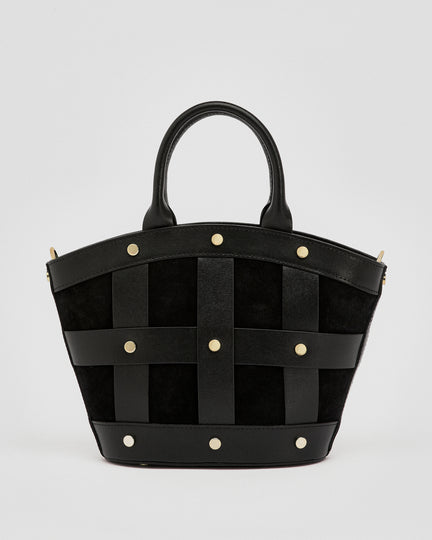 Mini Victoire stud suede nero