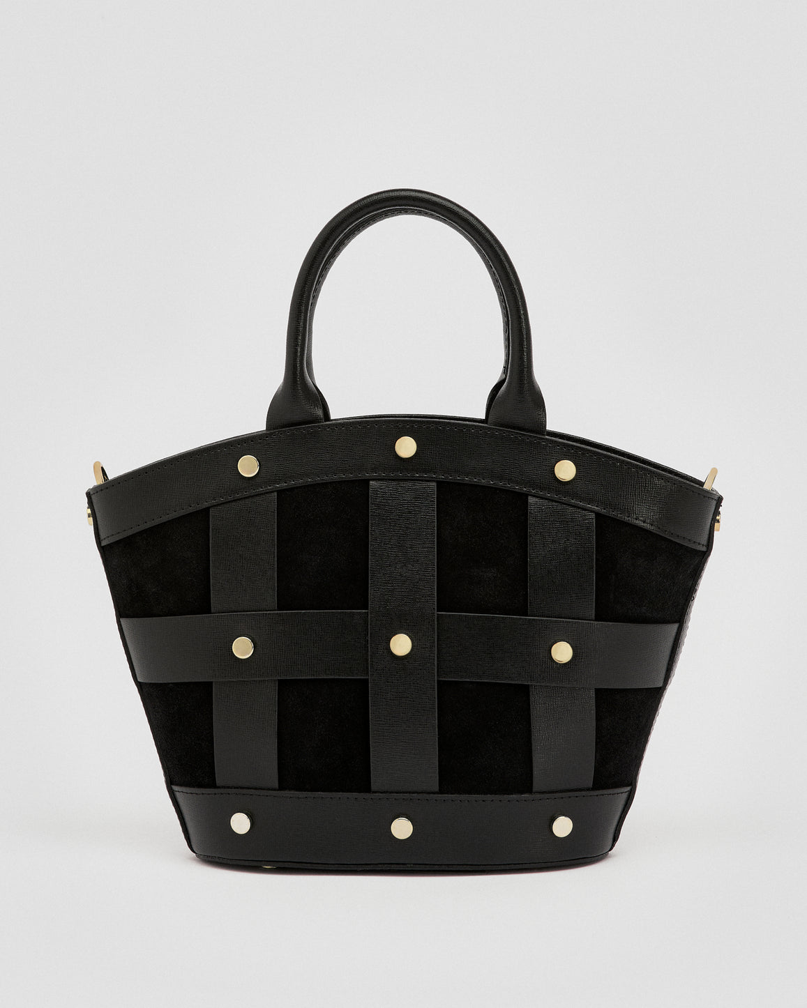 Mini Victoire stud suede nero