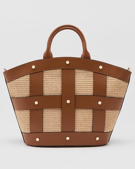 Victoire stud rafia cammello