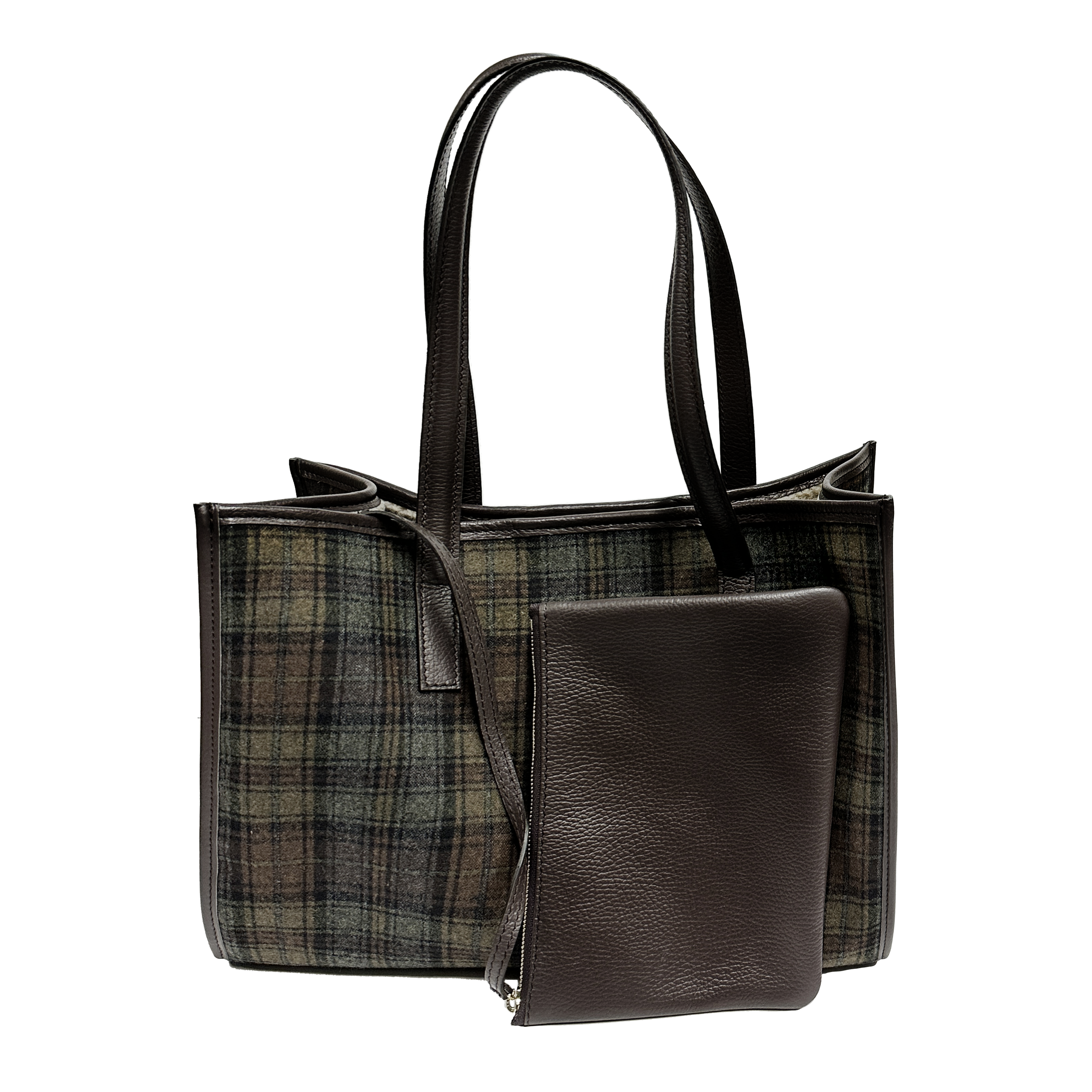 Camille tartan, brown leather