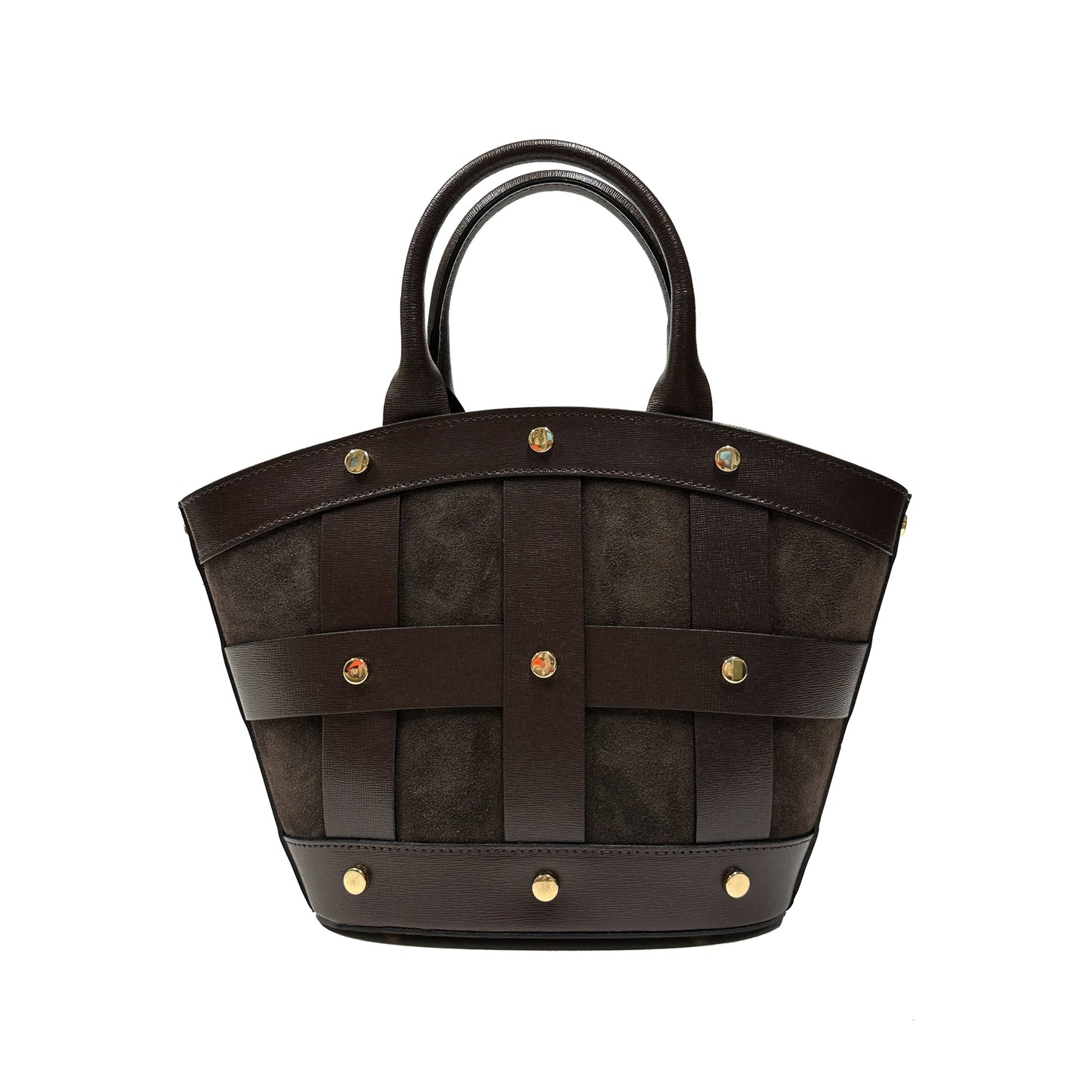 Mini Victoire stud suede marrone