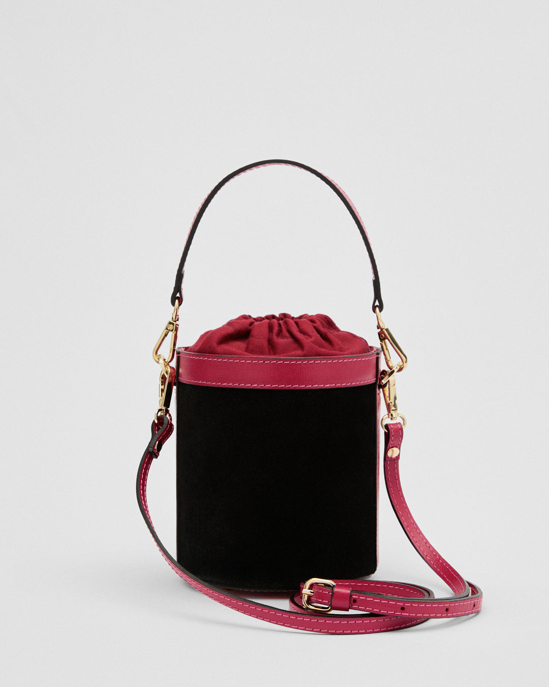 Angèle suede nero fucsia