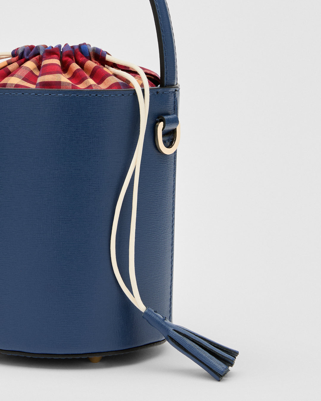 Mini Catherine blu | chiusura madras rosso