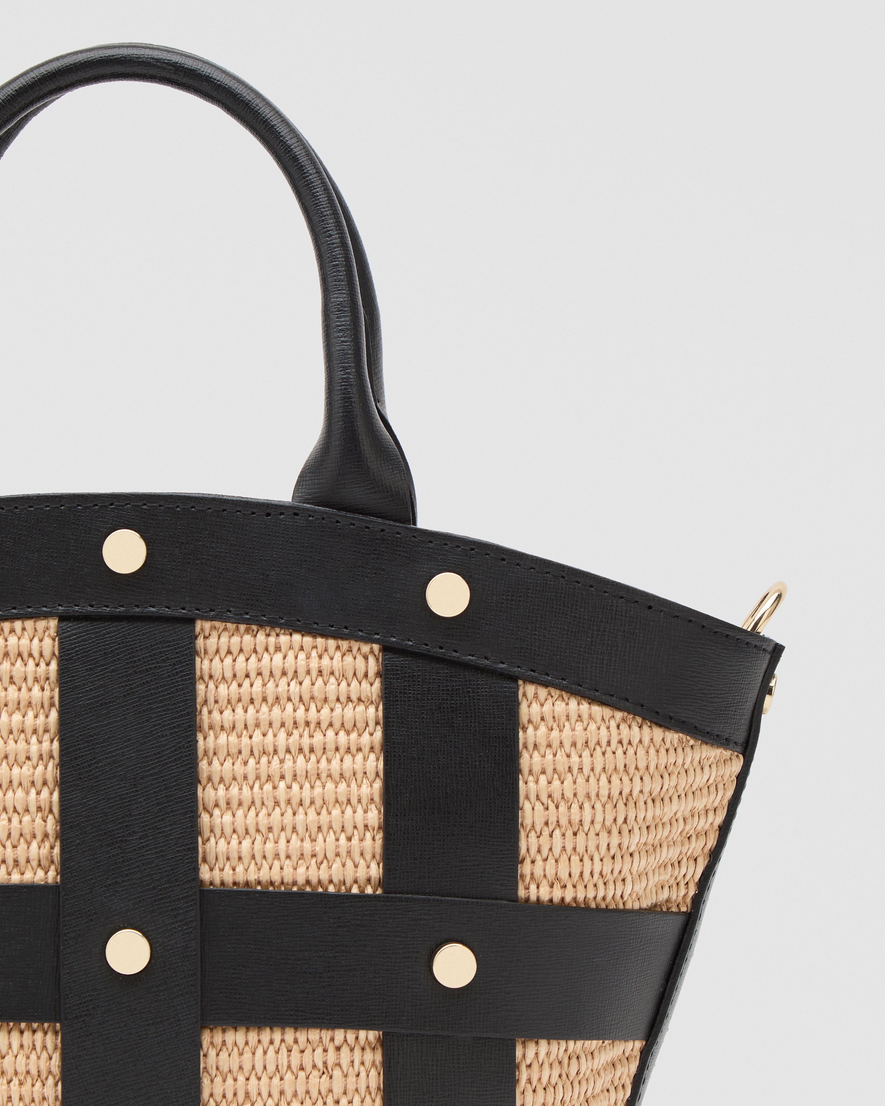 Mini Victoire stud rafia nero
