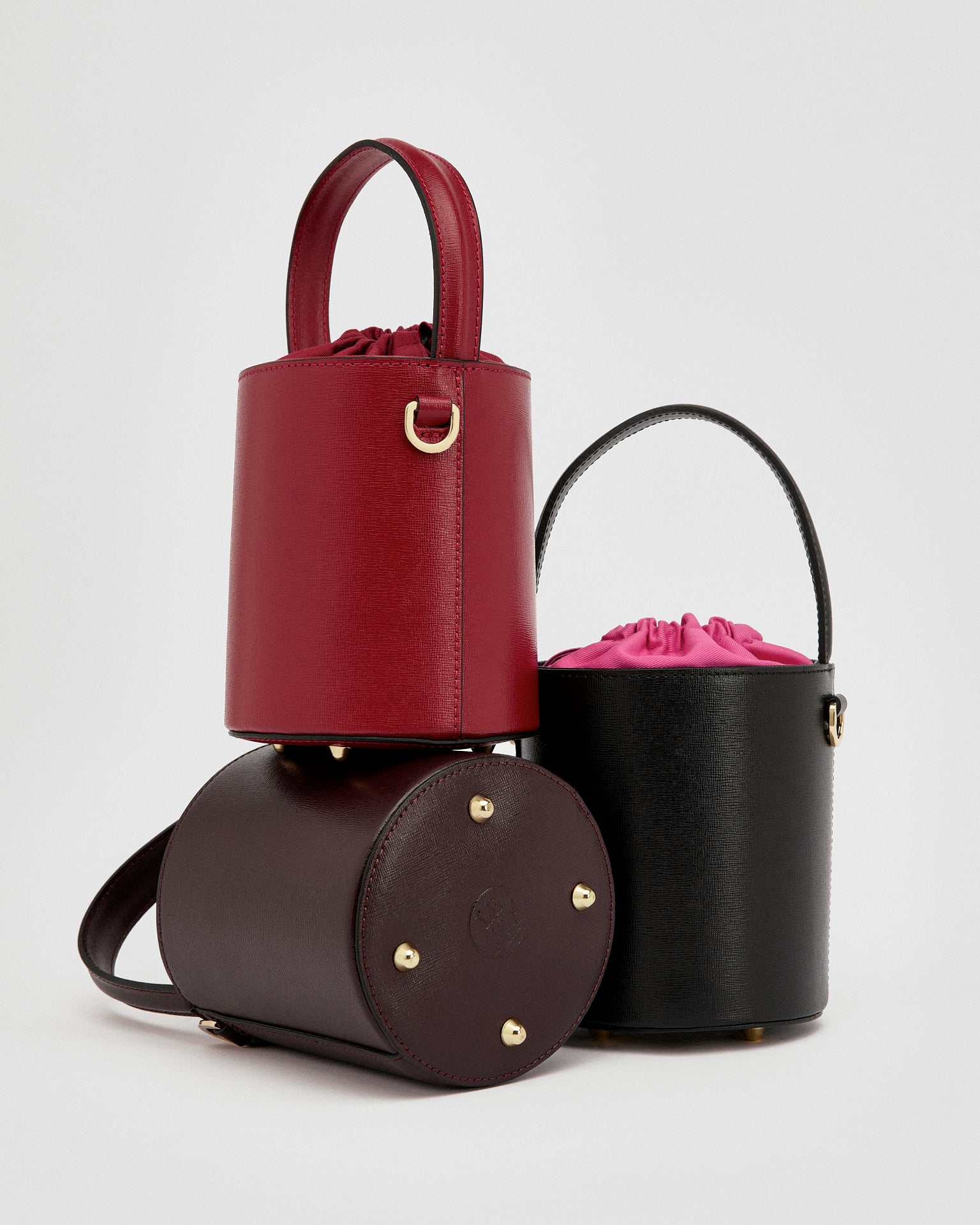 Mini Catherine nero | chiusura fucsia