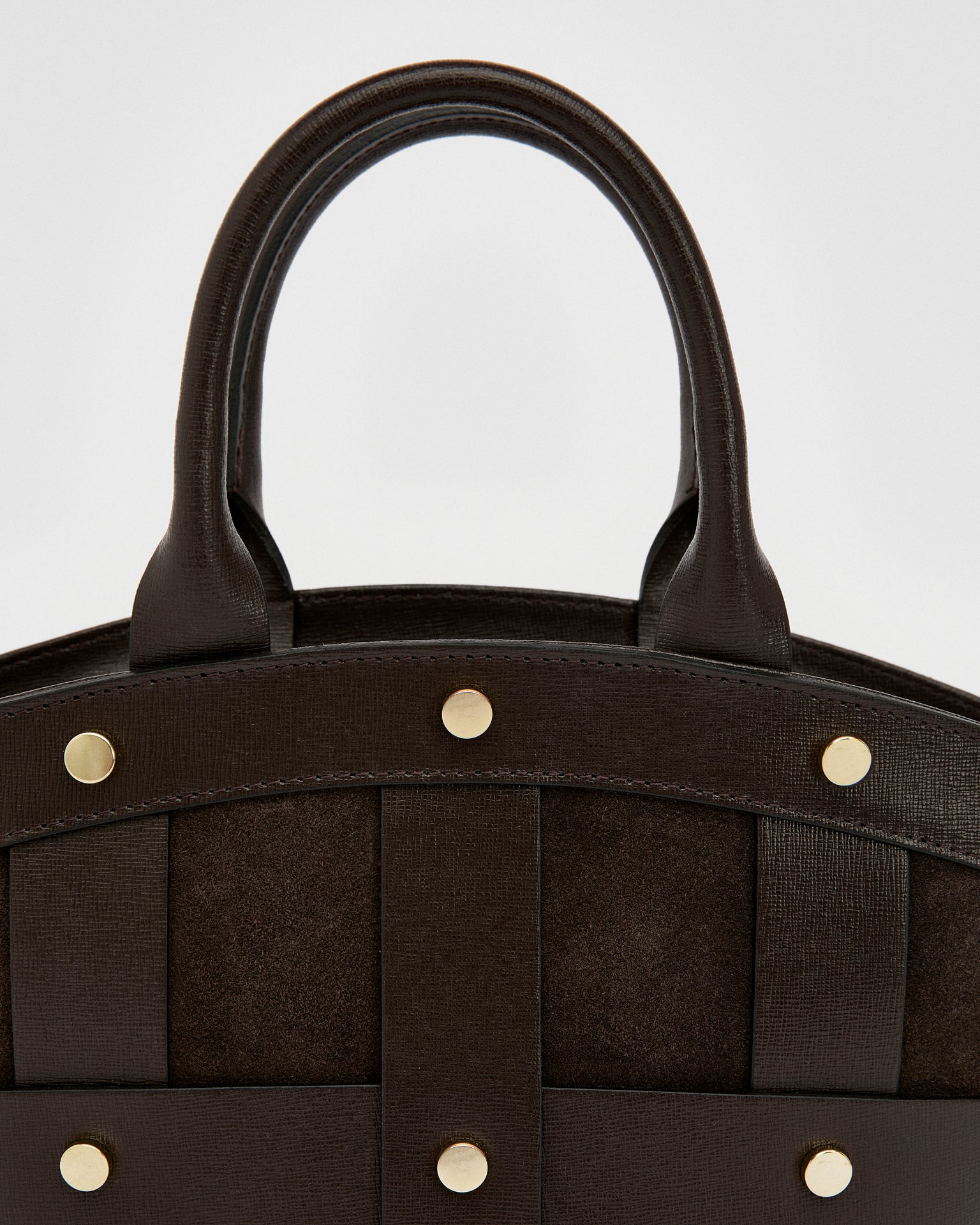 Mini Victoire stud suede marrone