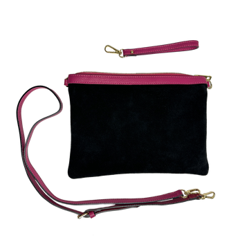 Anne suede nero fucsia