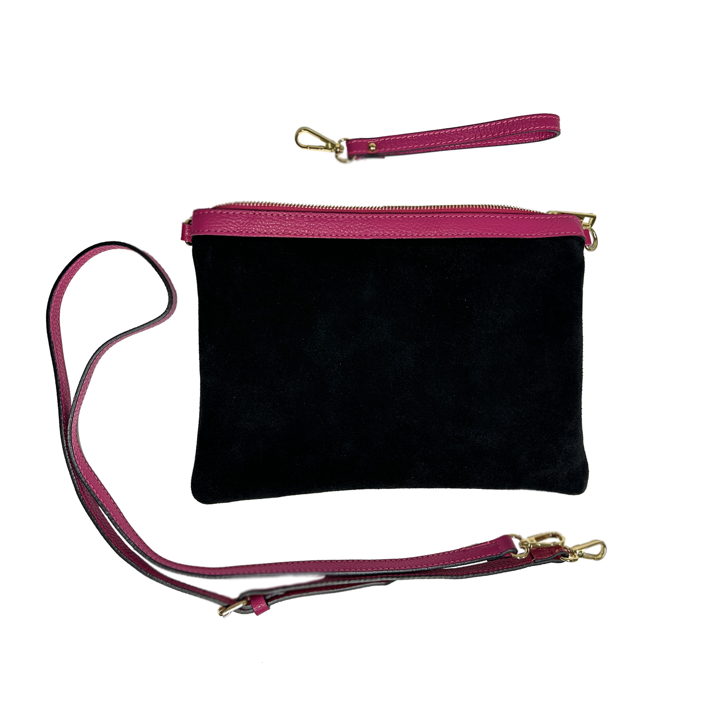 Anne suede nero fucsia