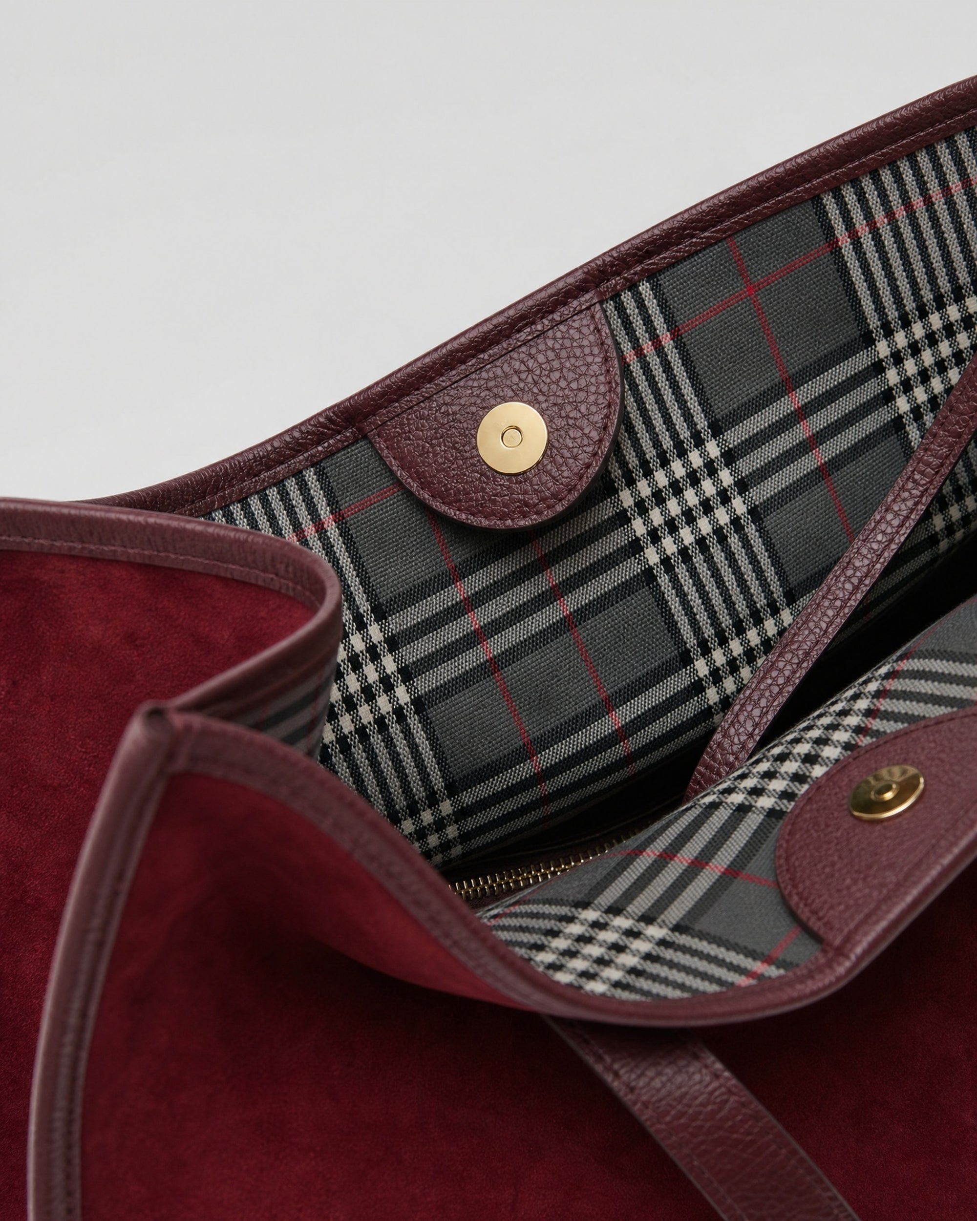 Camille suede bordeaux | interno tartan