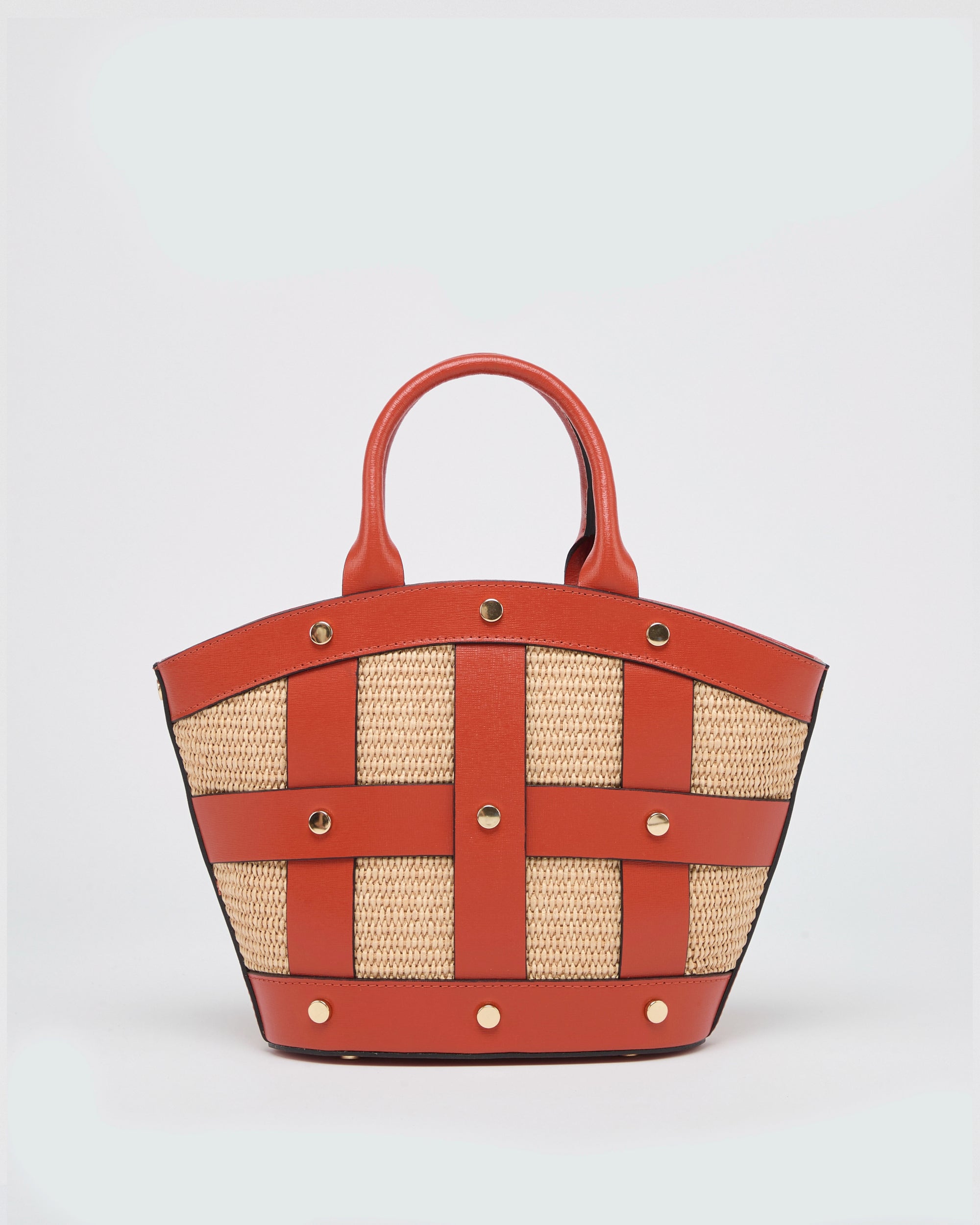 Mini Victoire stud rafia arancione