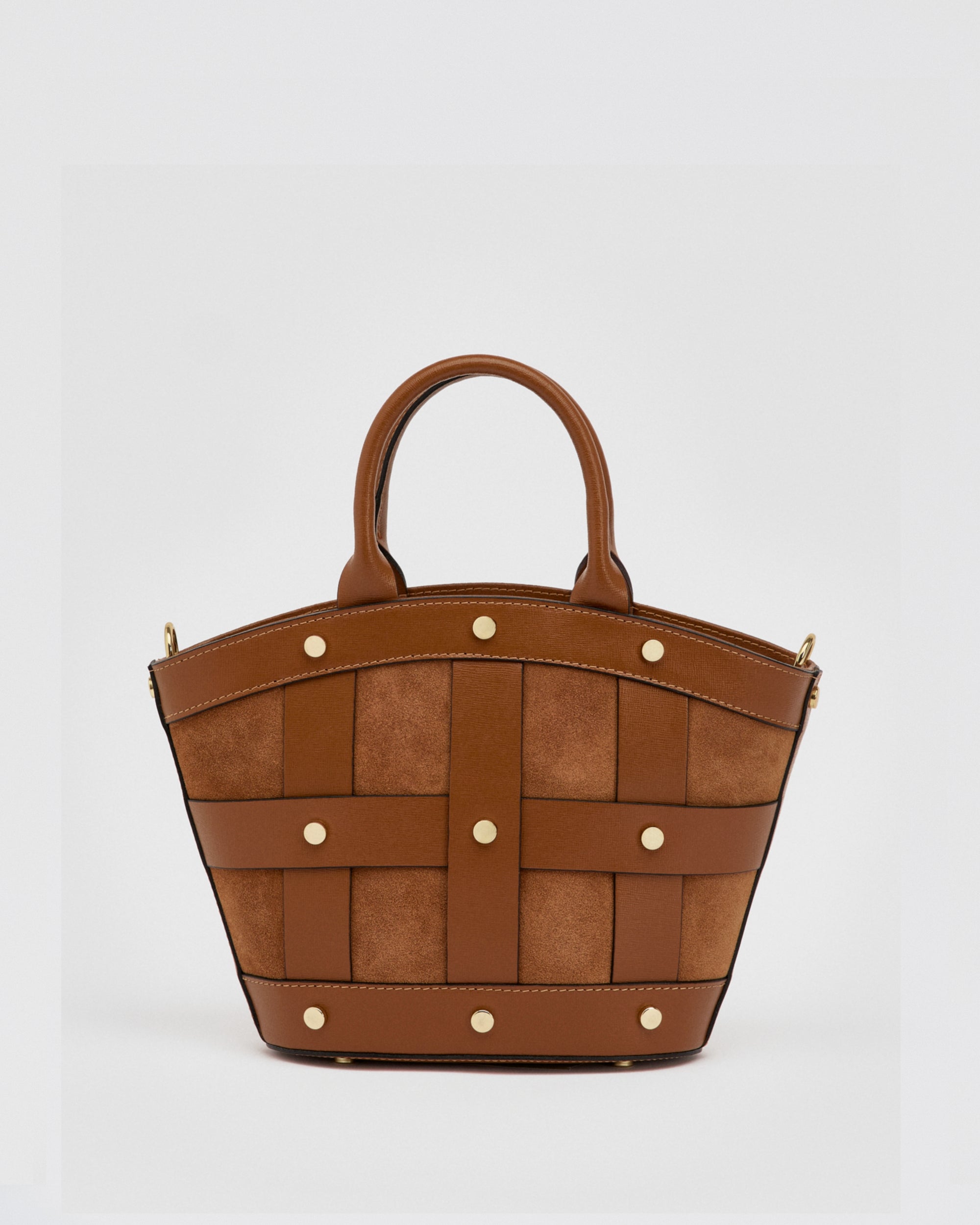 Mini Victoire stud suede camel