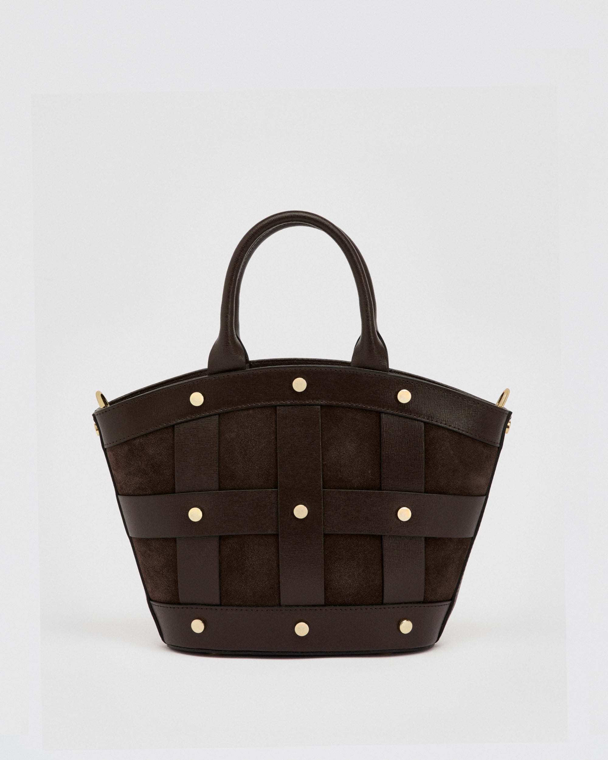 Mini Victoire stud en daim brun