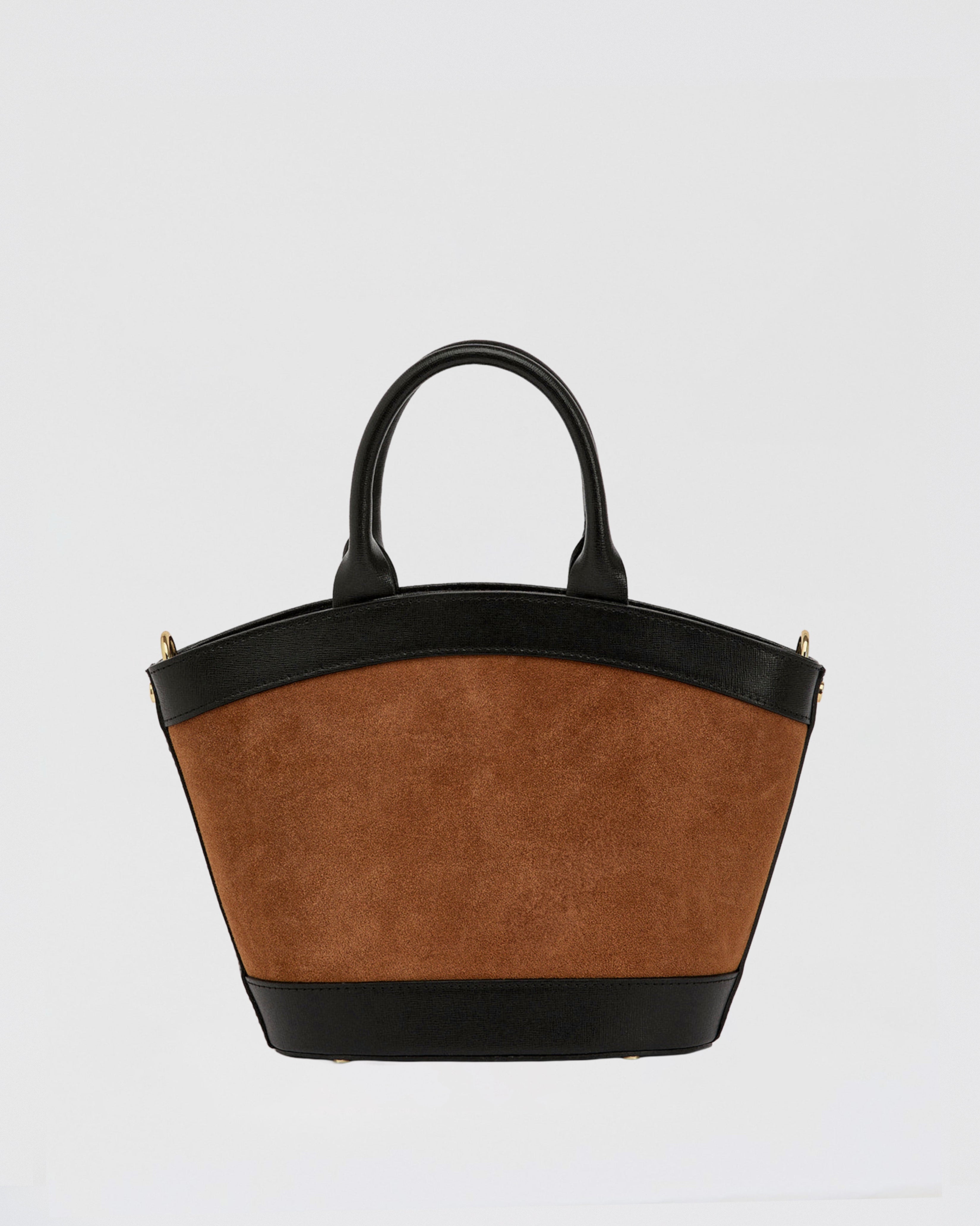 Mini Victoire suede cammello nero