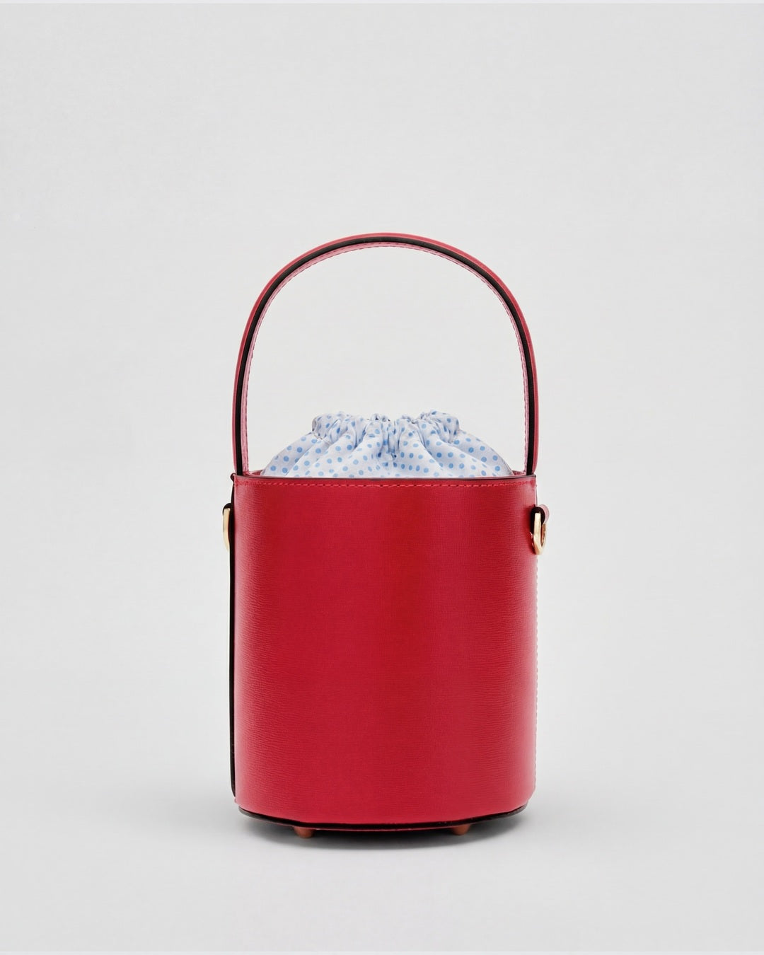 Mini Catherine rosso | chiusura pois azzurro