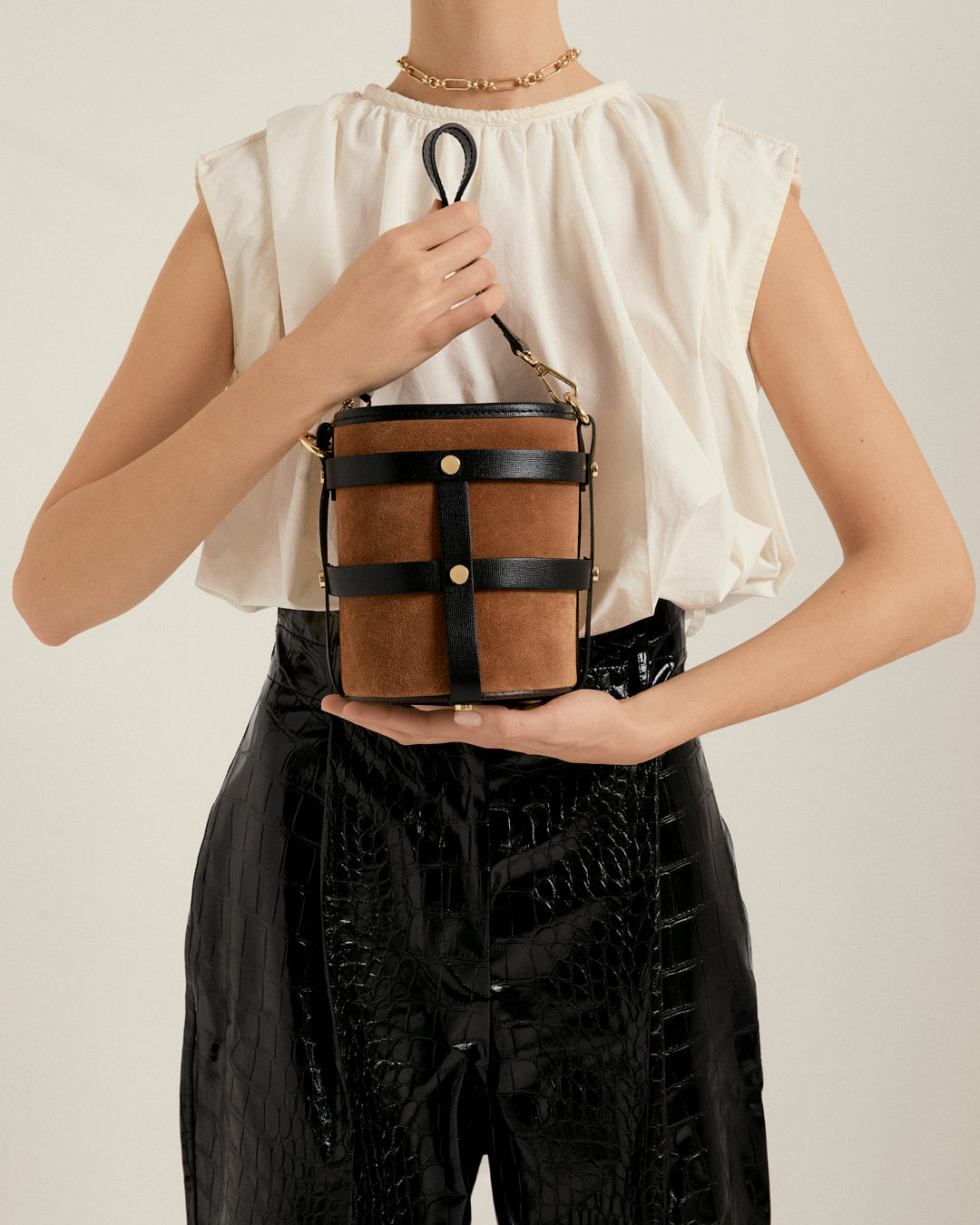 Lucie suede total marrone