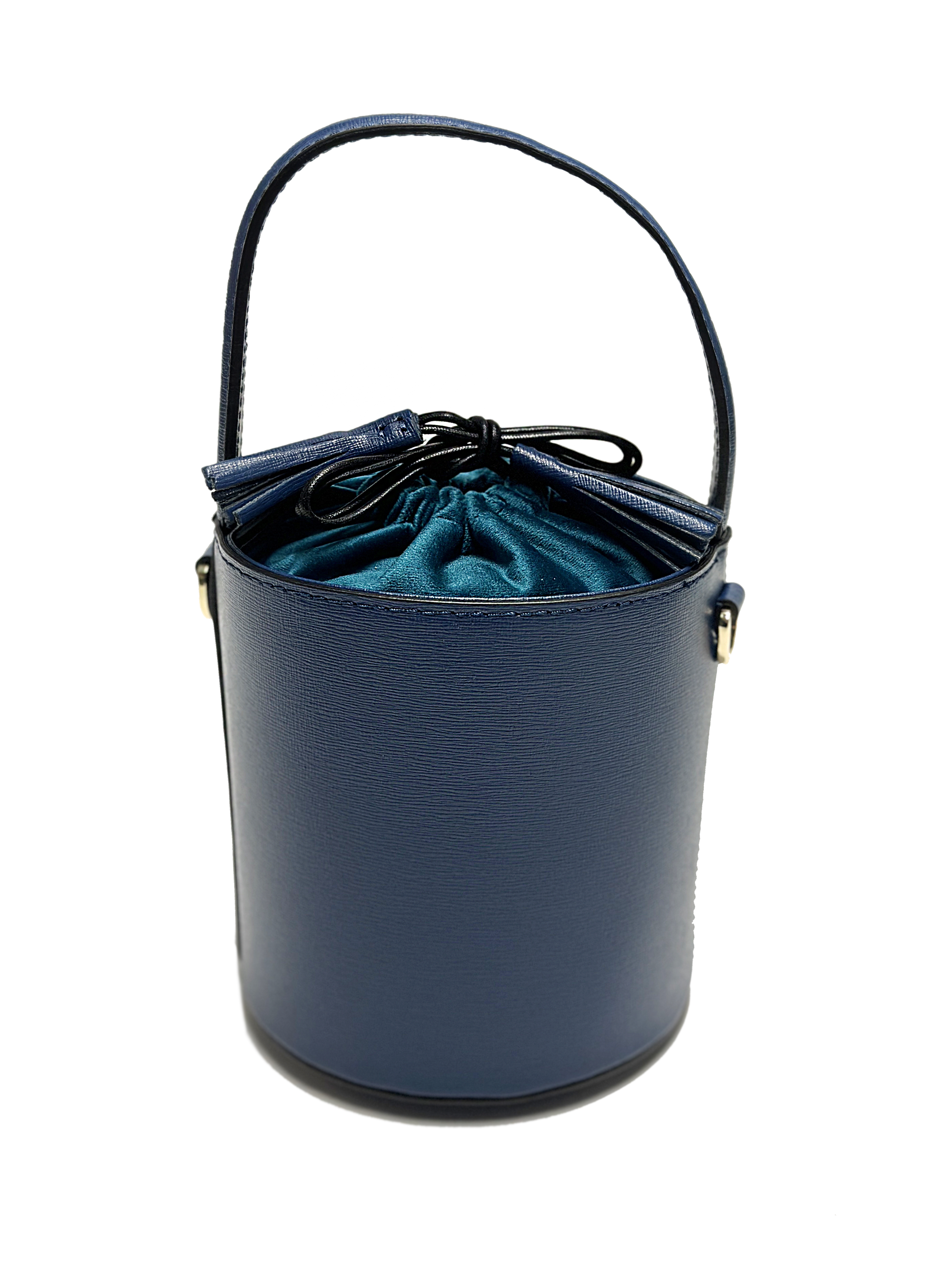 Mini Catherine blu | chiusura velluto blu