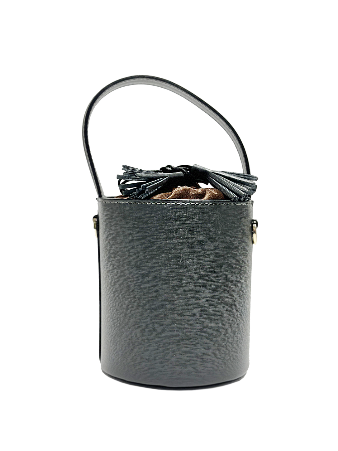 Mini Catherine grigio | chiusura velluto marrone