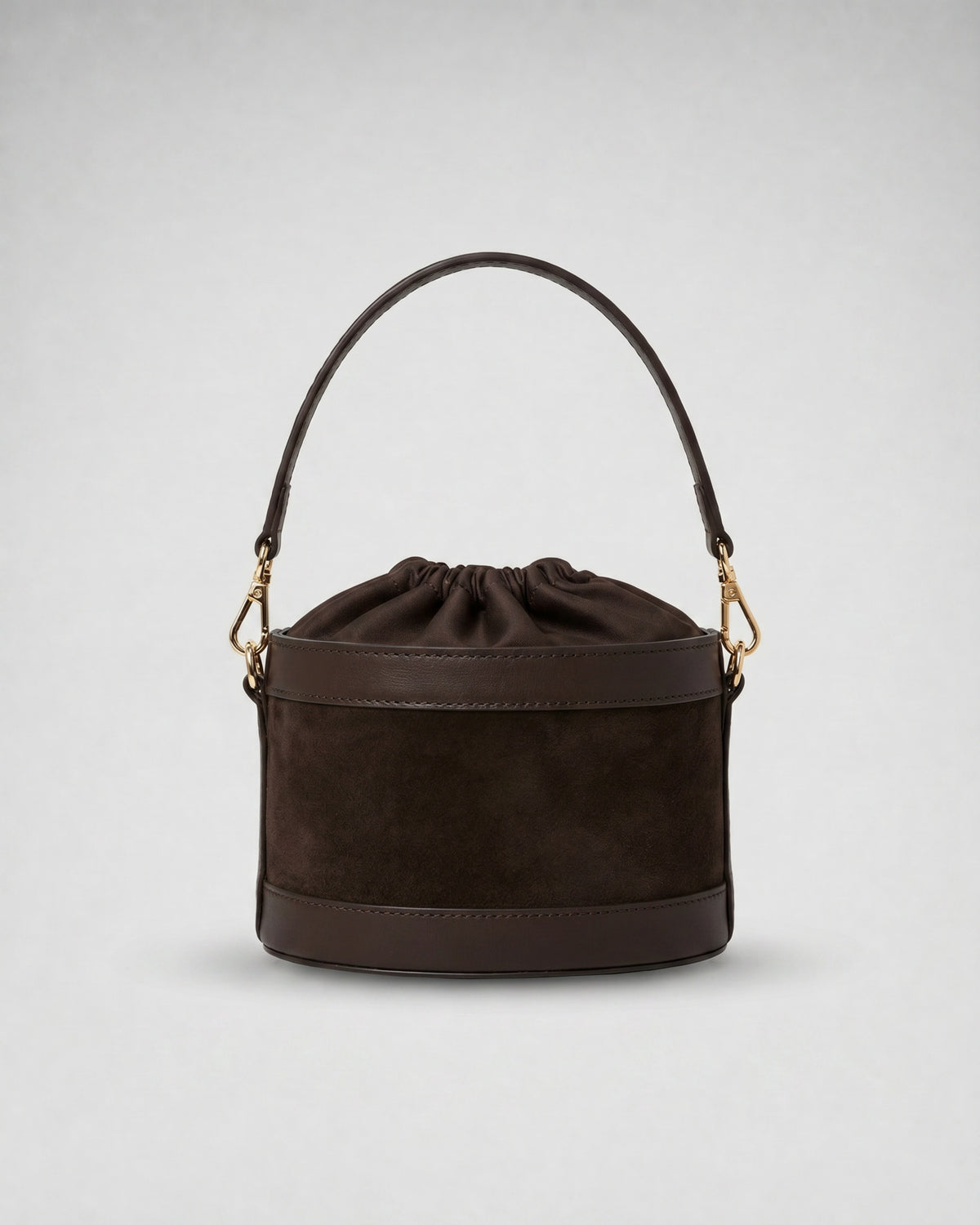 Mini Peggy suede marrone | chiusura marrone