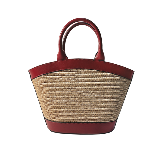 Mini Victoire raffia red