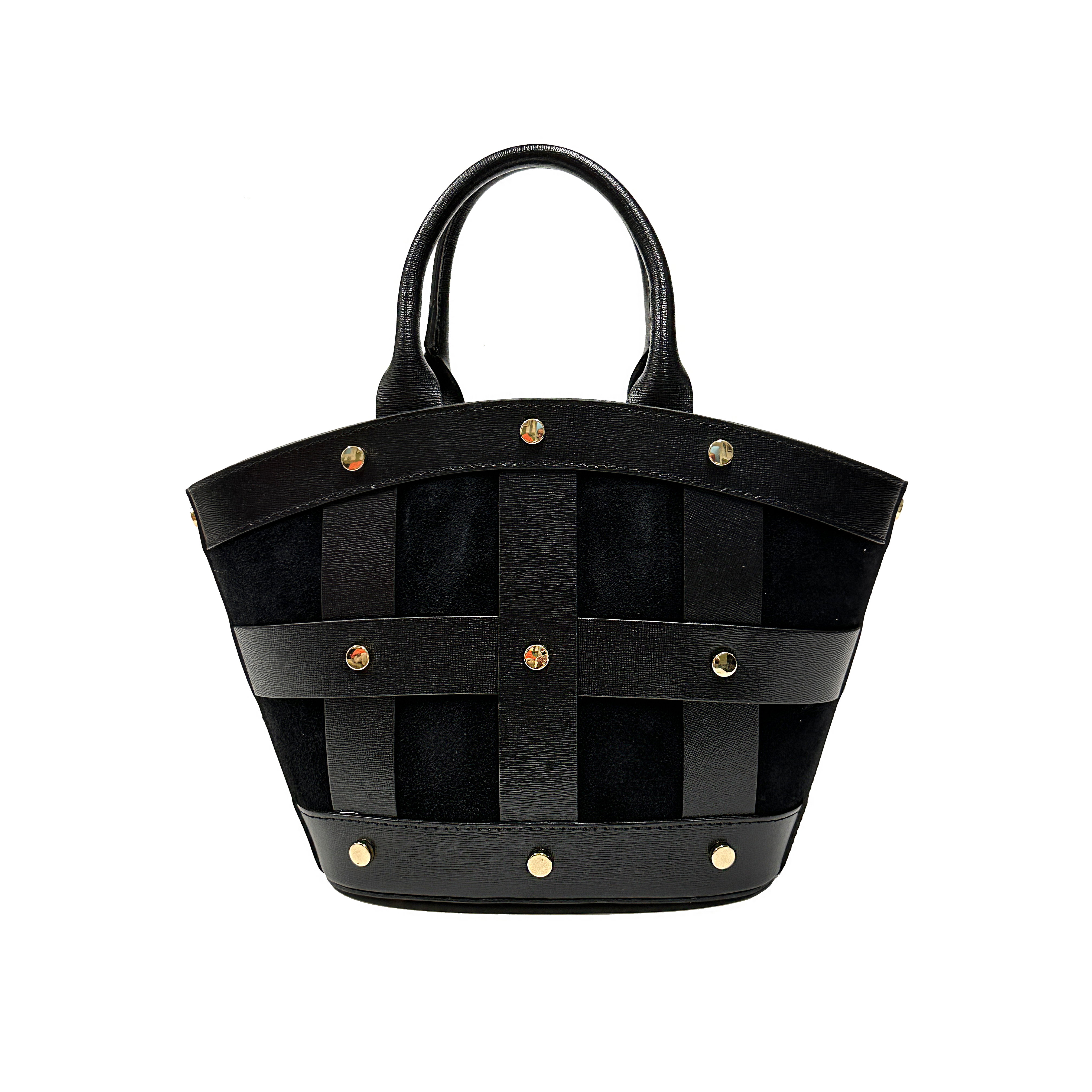 Mini Victoire stud suede nero