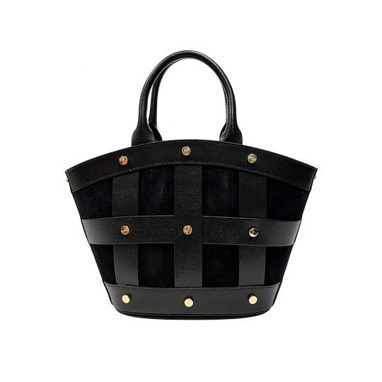 Mini Victoire stud suede nero