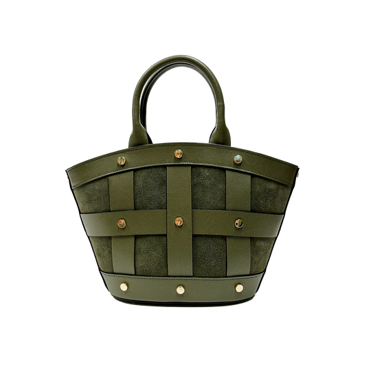 Mini Victoire stud suede verde