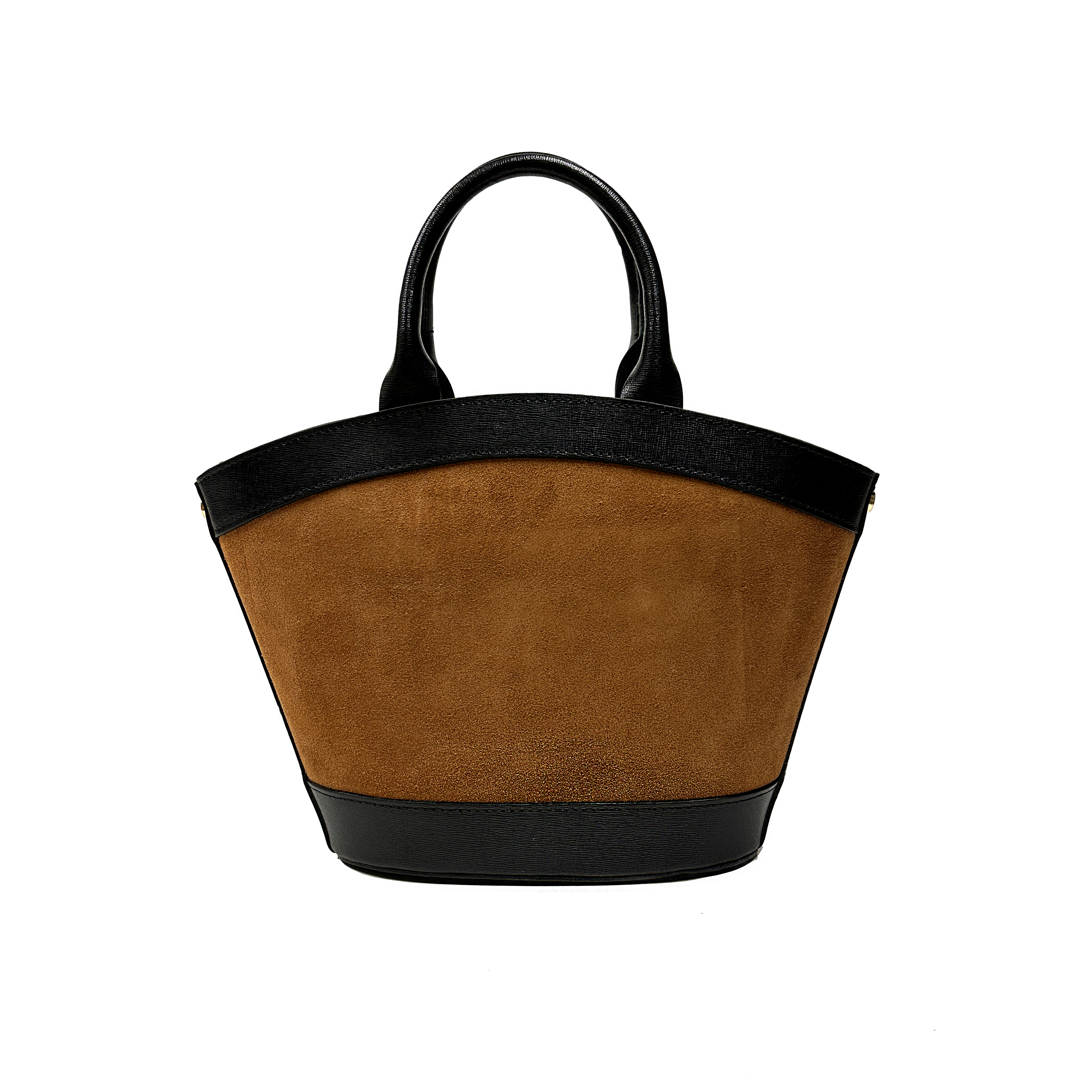 Mini Victoire suede cammello nero