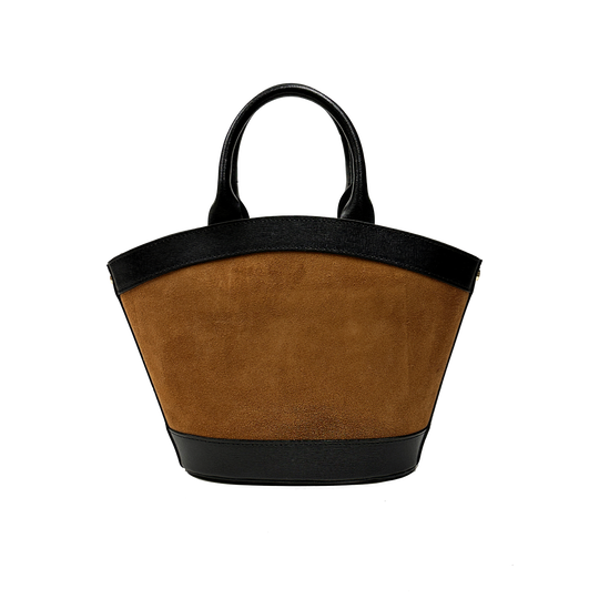Mini Victoire suede cammello nero