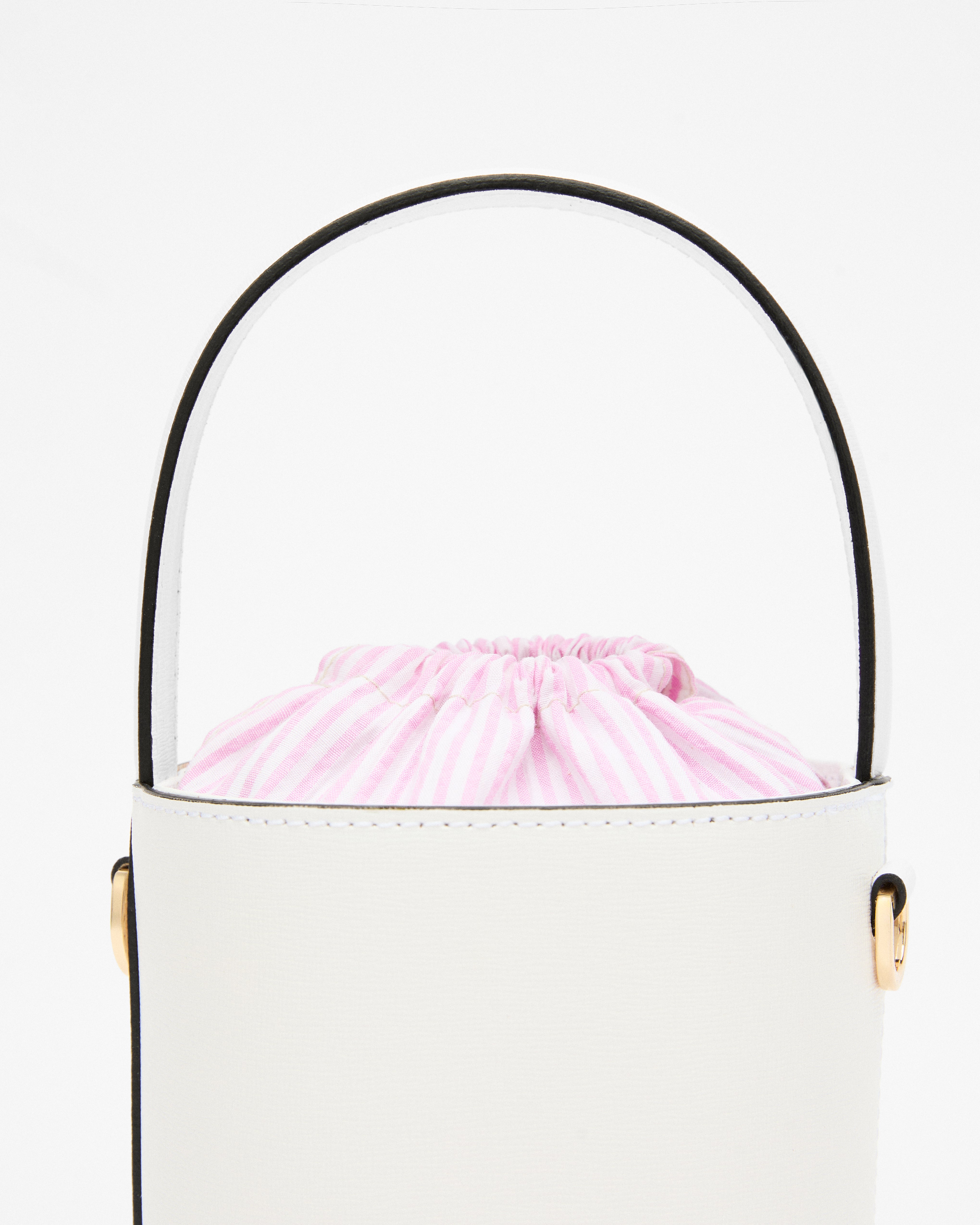 Mini Catherine bianco | chiusura righe rosa