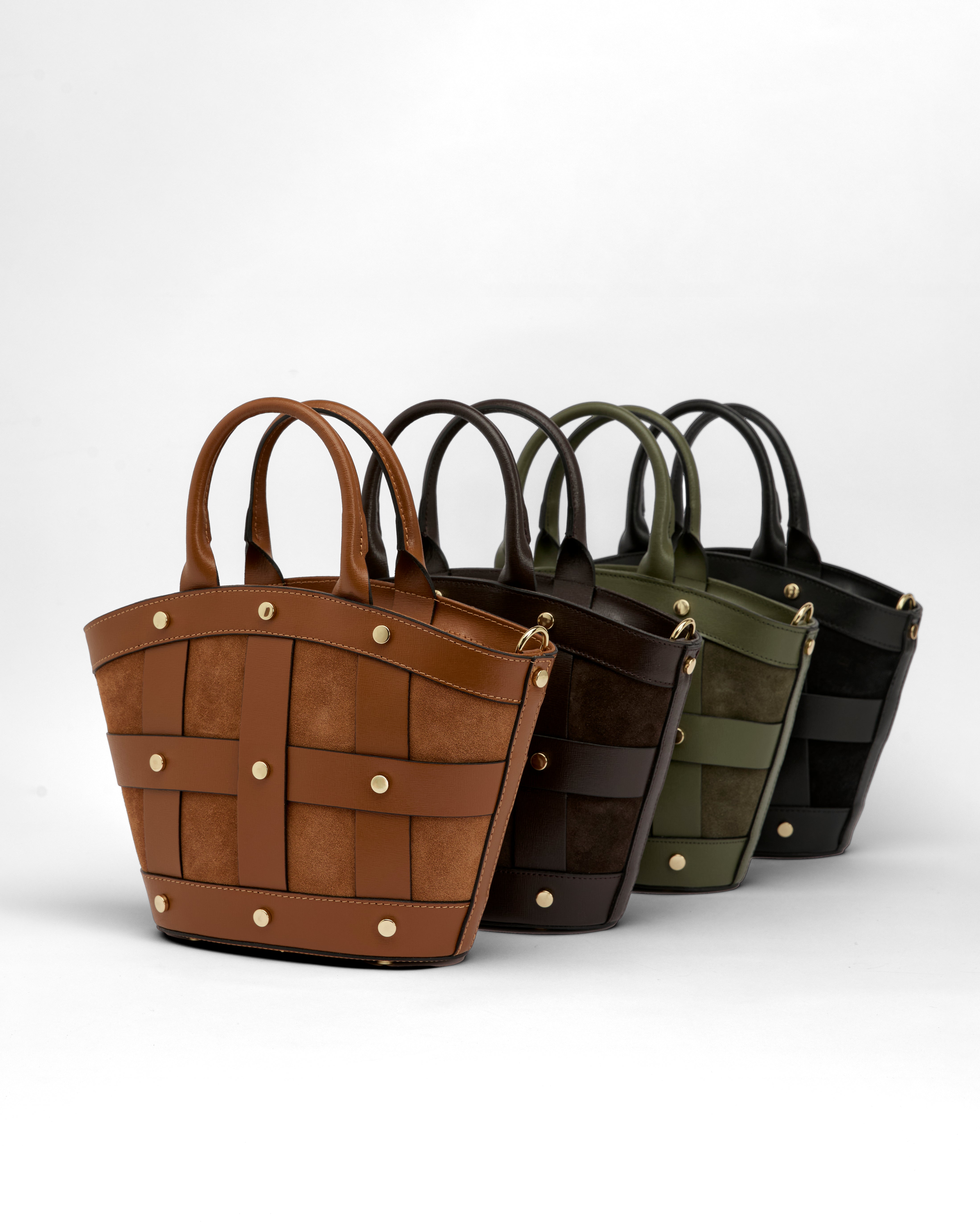 Mini Victoire stud suede marrone