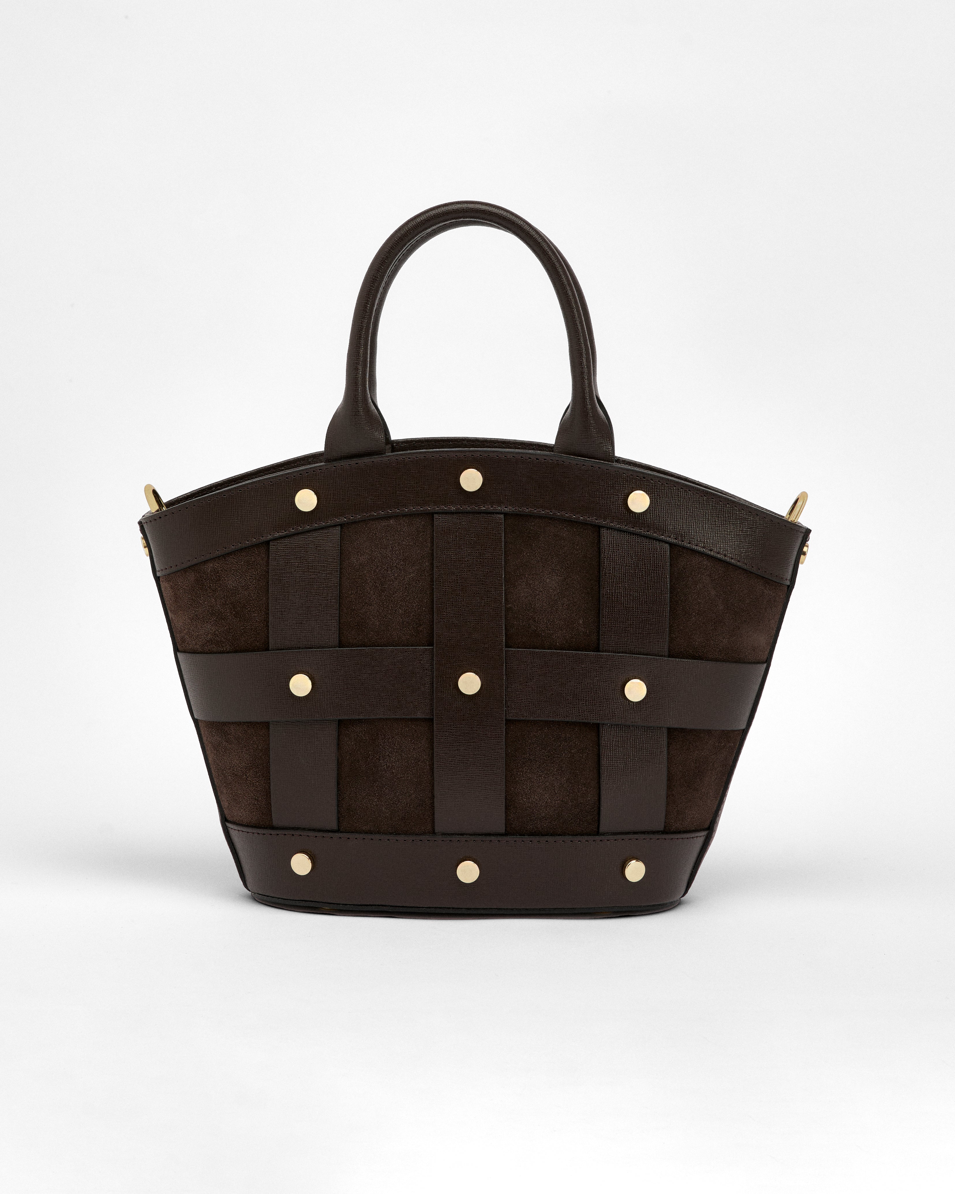 Mini Victoire stud suede marrone