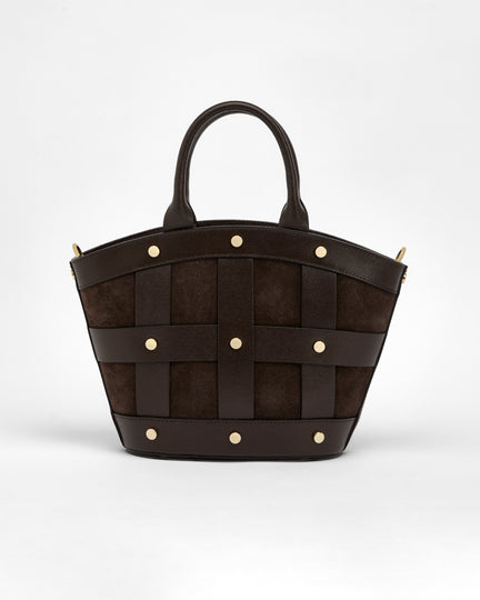 Mini Victoire stud suede marrone