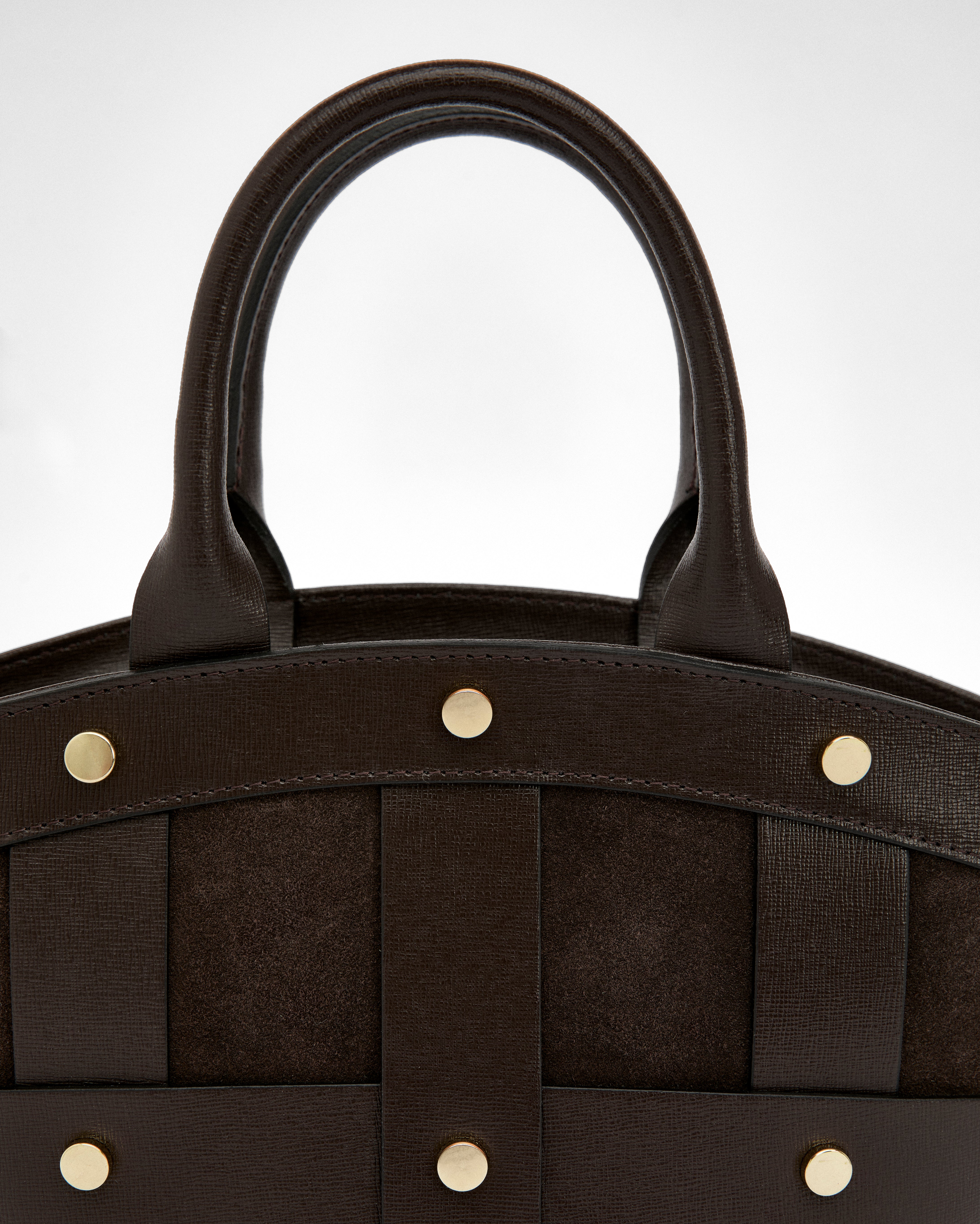 Mini Victoire stud suede marrone