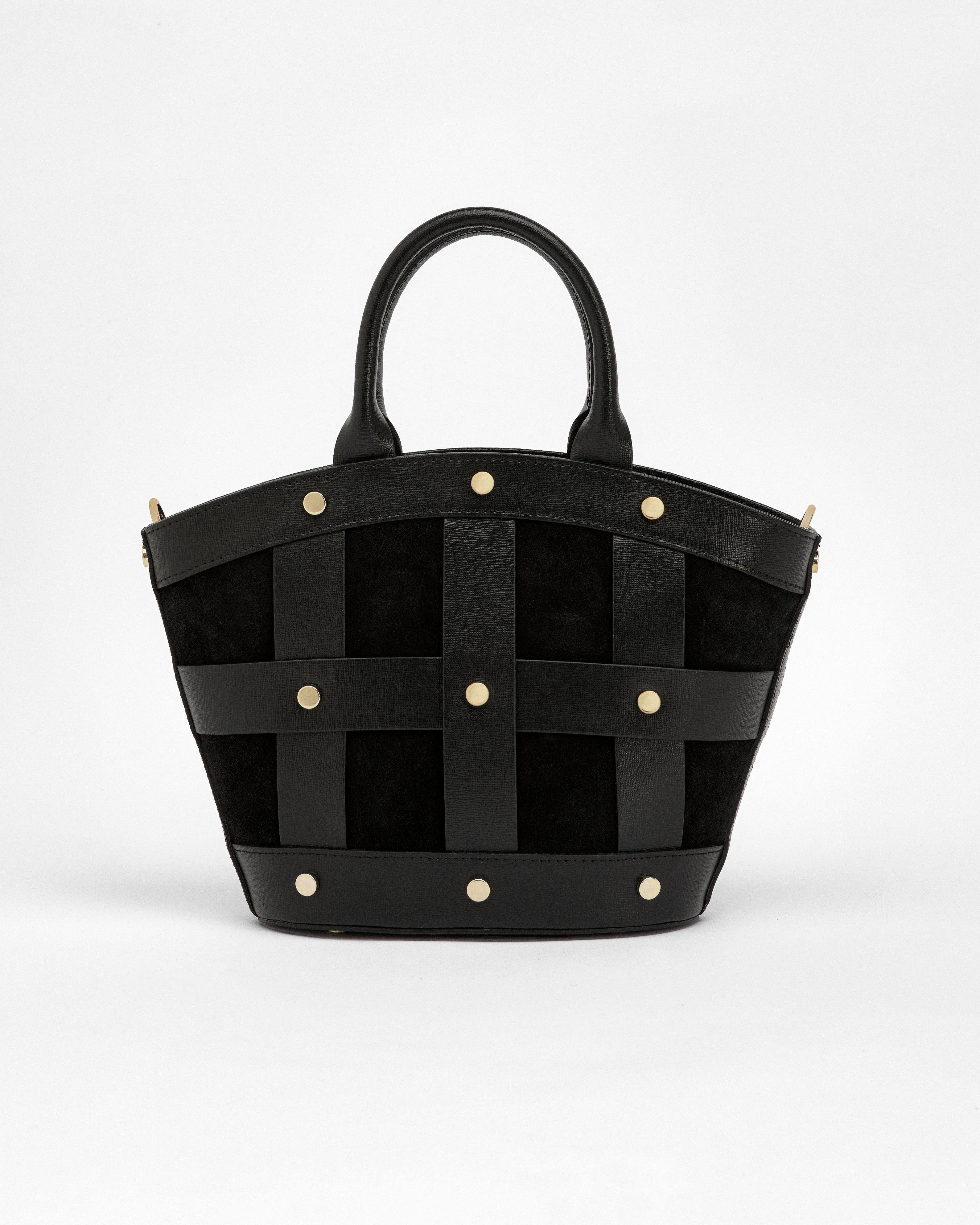 Mini Victoire stud suede nero