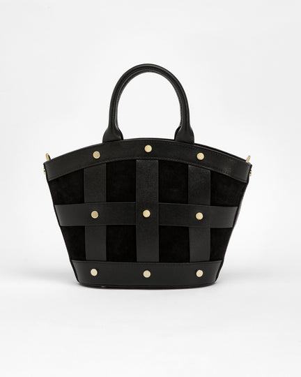 Mini Victoire stud suede nero