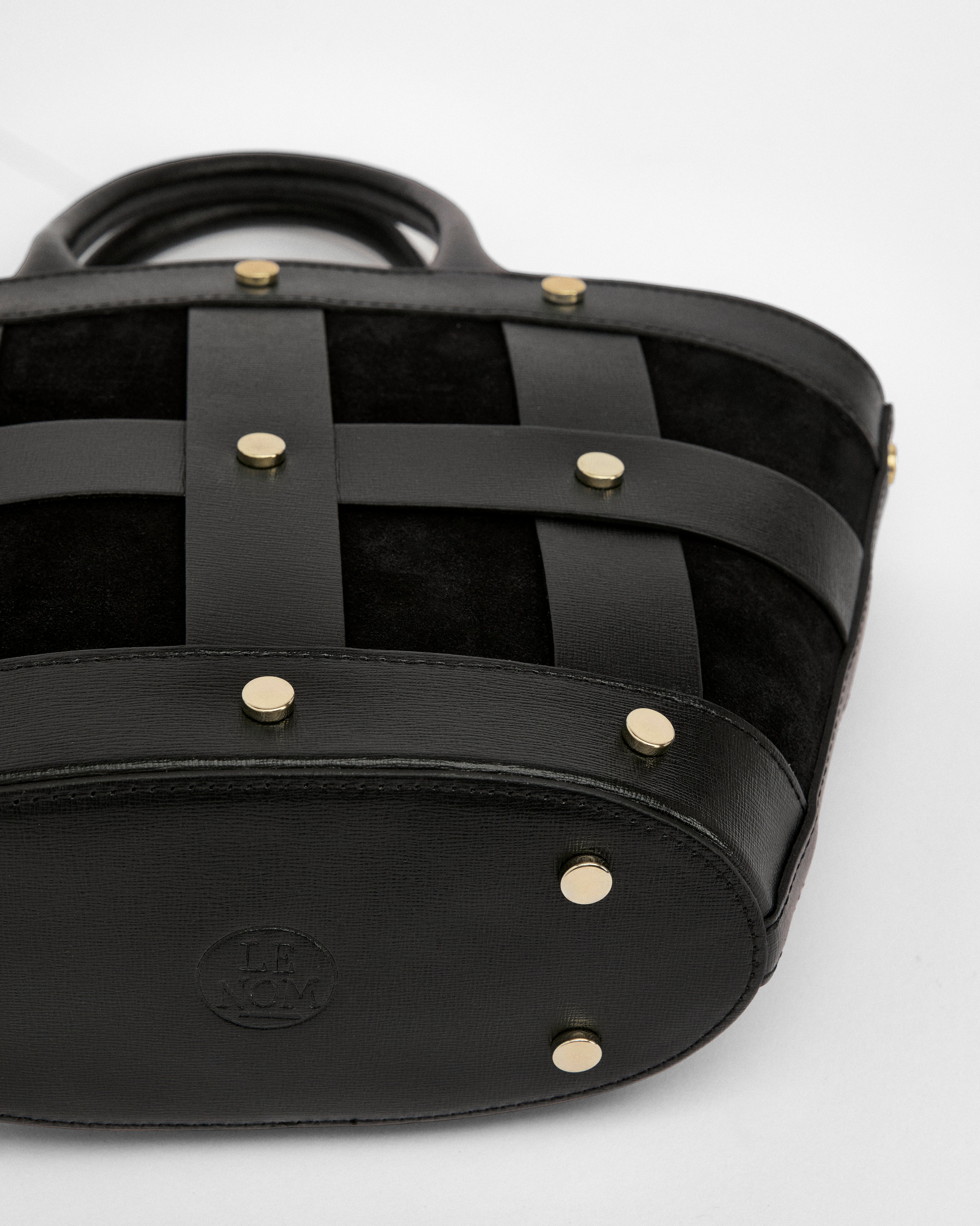 Mini Victoire stud suede nero