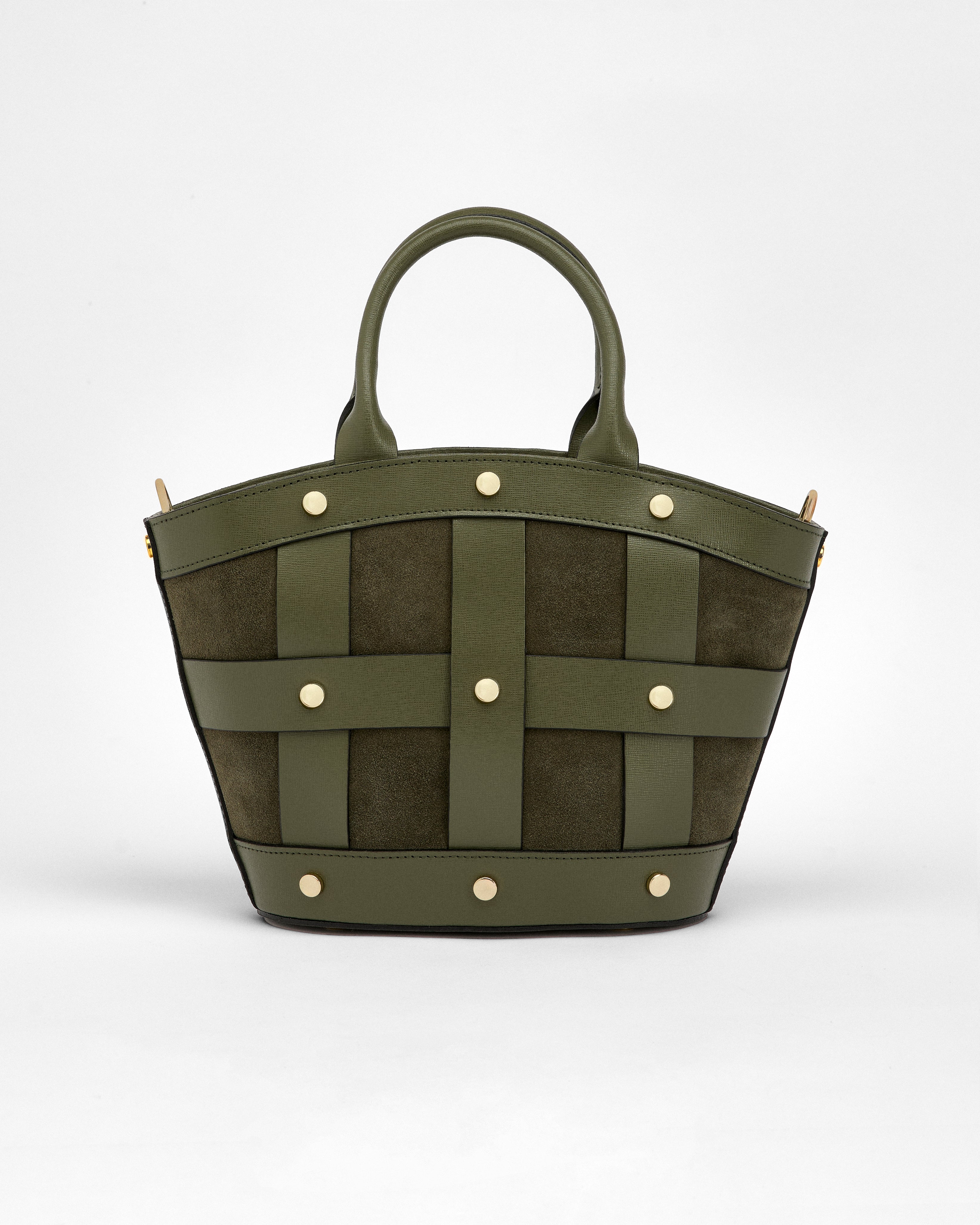 Mini Victoire stud suede verde