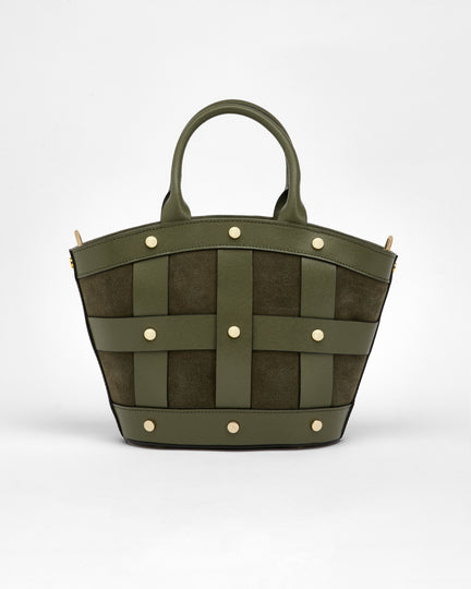 Mini Victoire stud suede verde