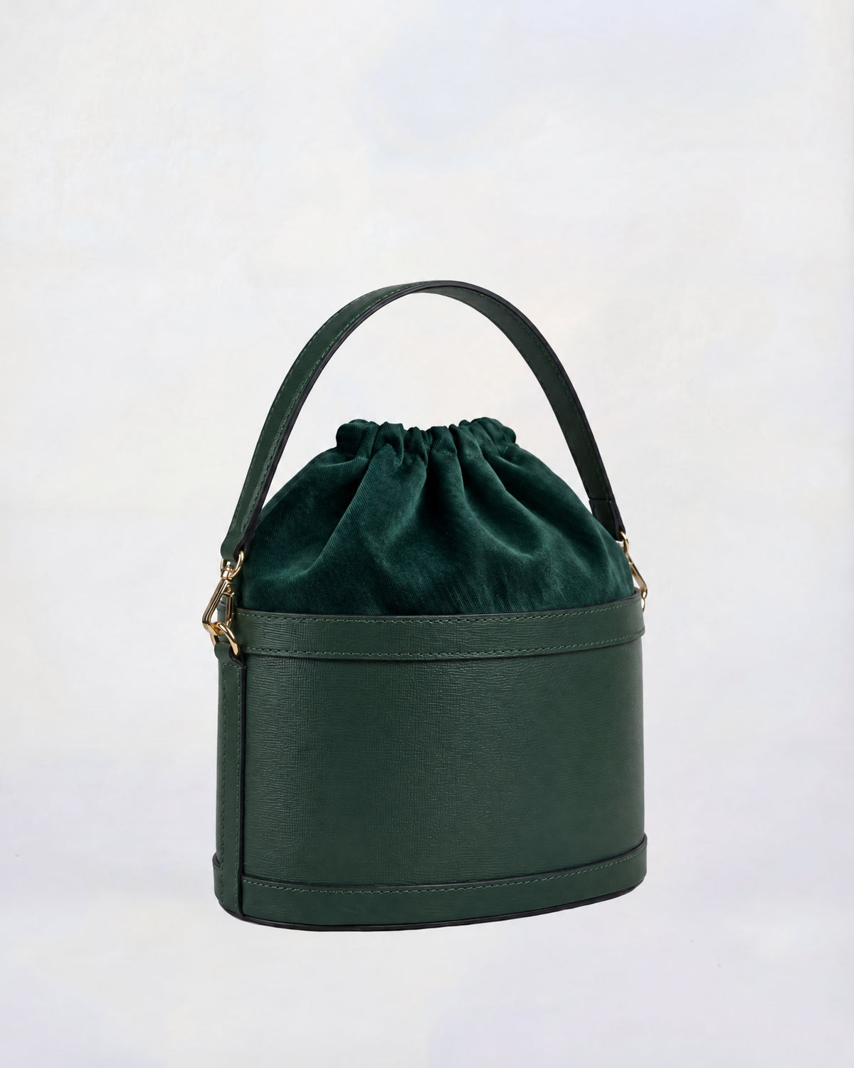 Peggy green | green velvet closure