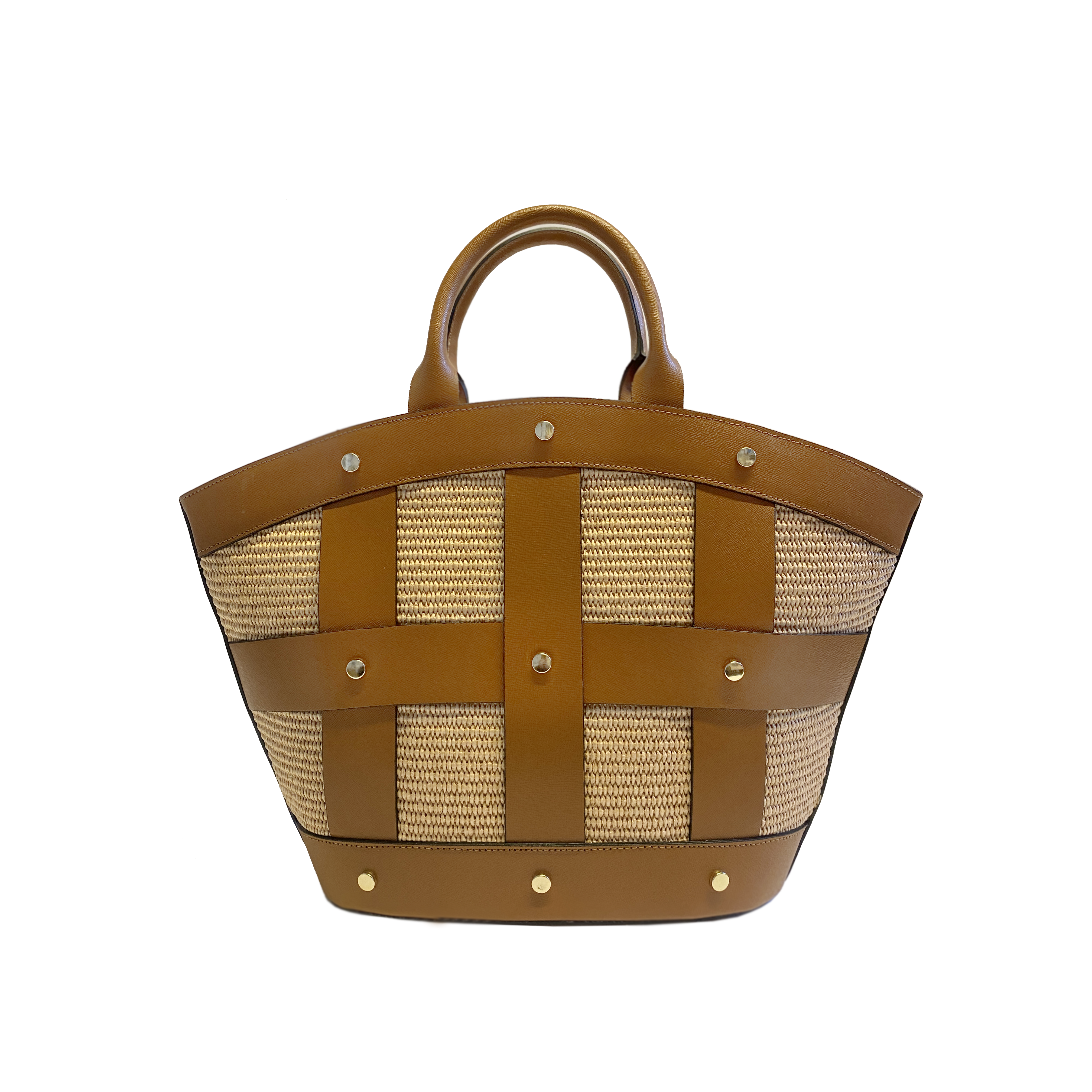 Victoire stud raffia camel